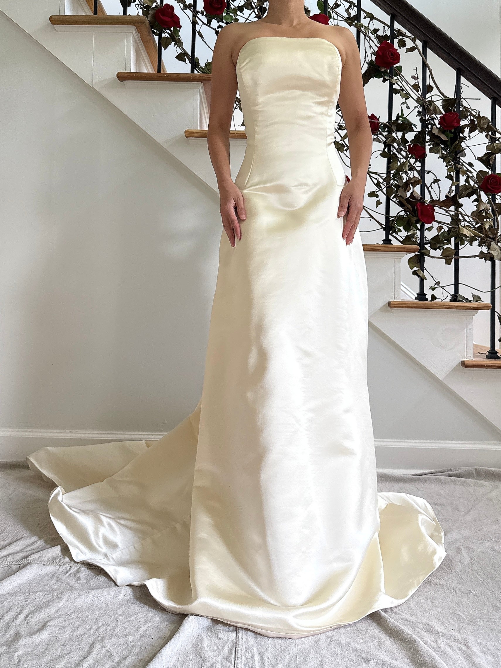 Vintage Ulla-Maija Silk Strapless Gown - M
