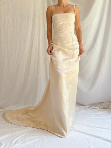 Vintage Peter Soronen Champagne Silk Charmeuse Gown - XS/2