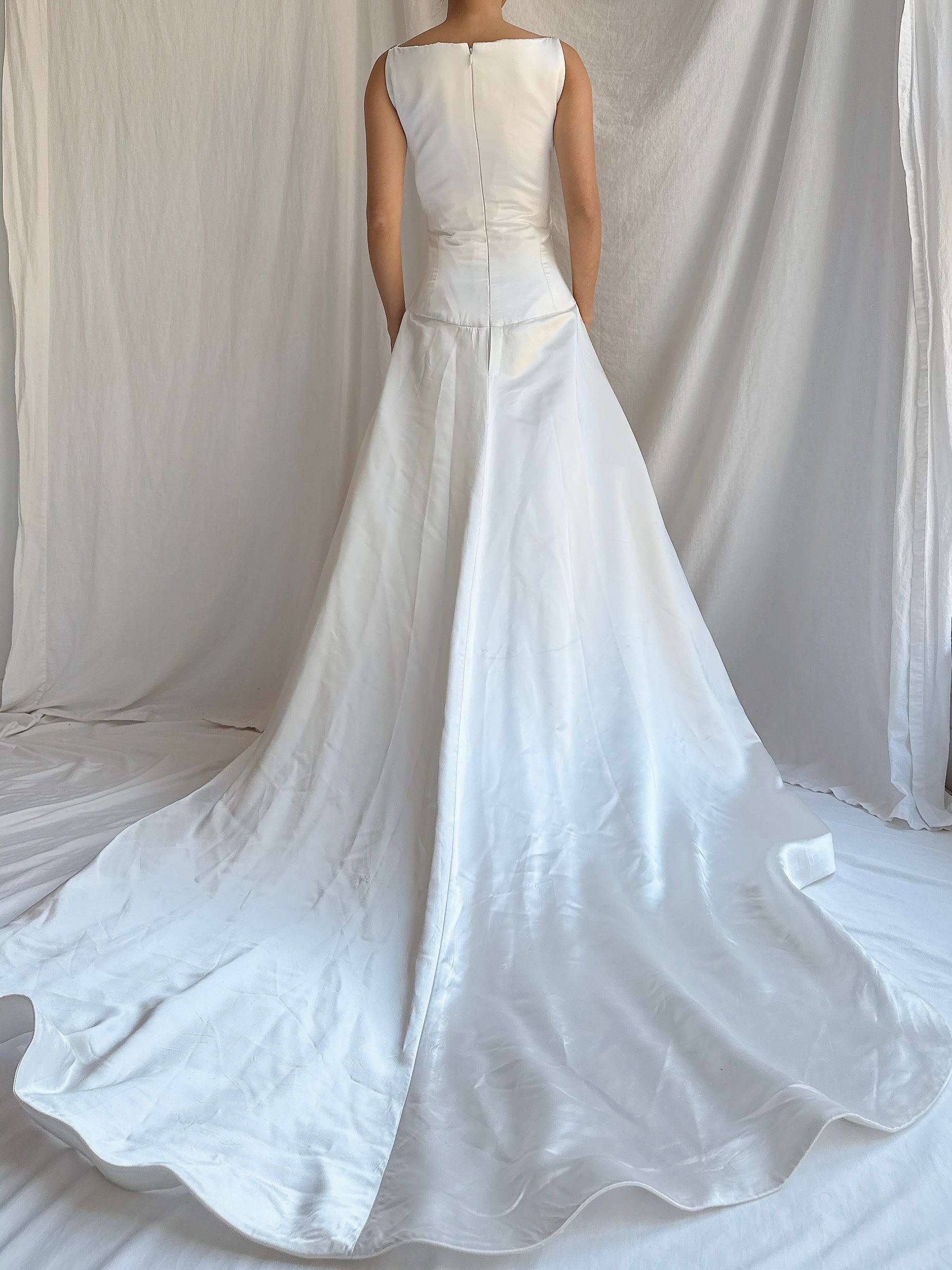 1990s Reem Acra Satin Gown - M/8