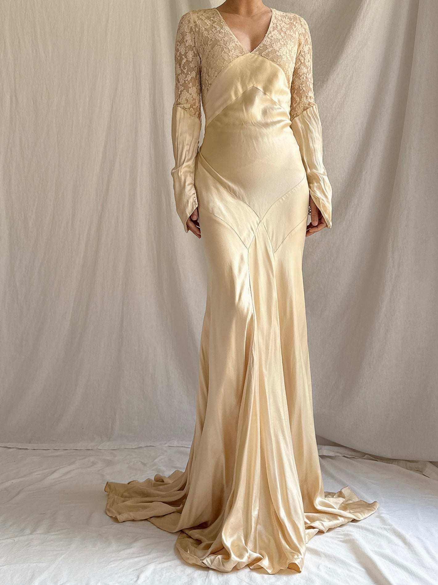 1930s Silk Bias Cut Gown - XS