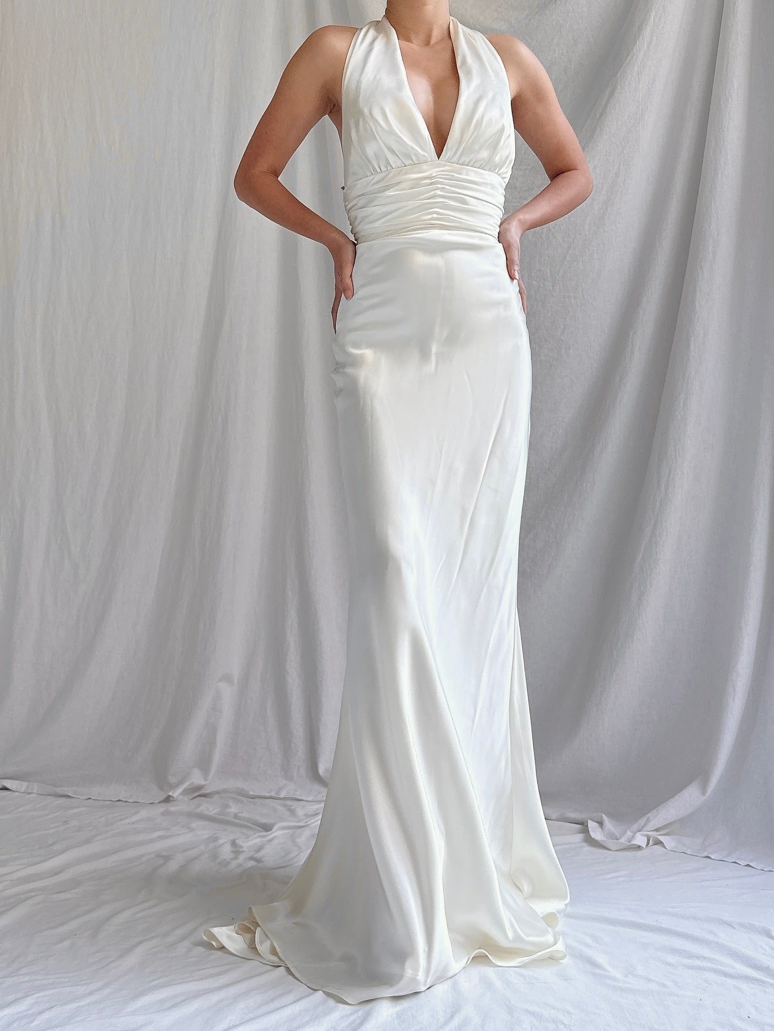 Vintage Satin Bias Dress - S