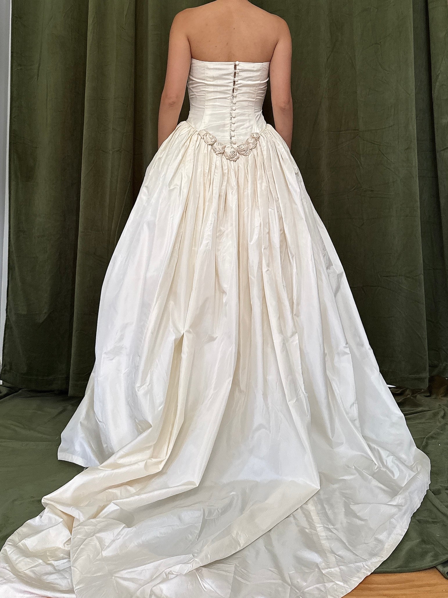 1990s Karen Reilly UK Silk Strapless Gown - 33B/26W/free hips/55L