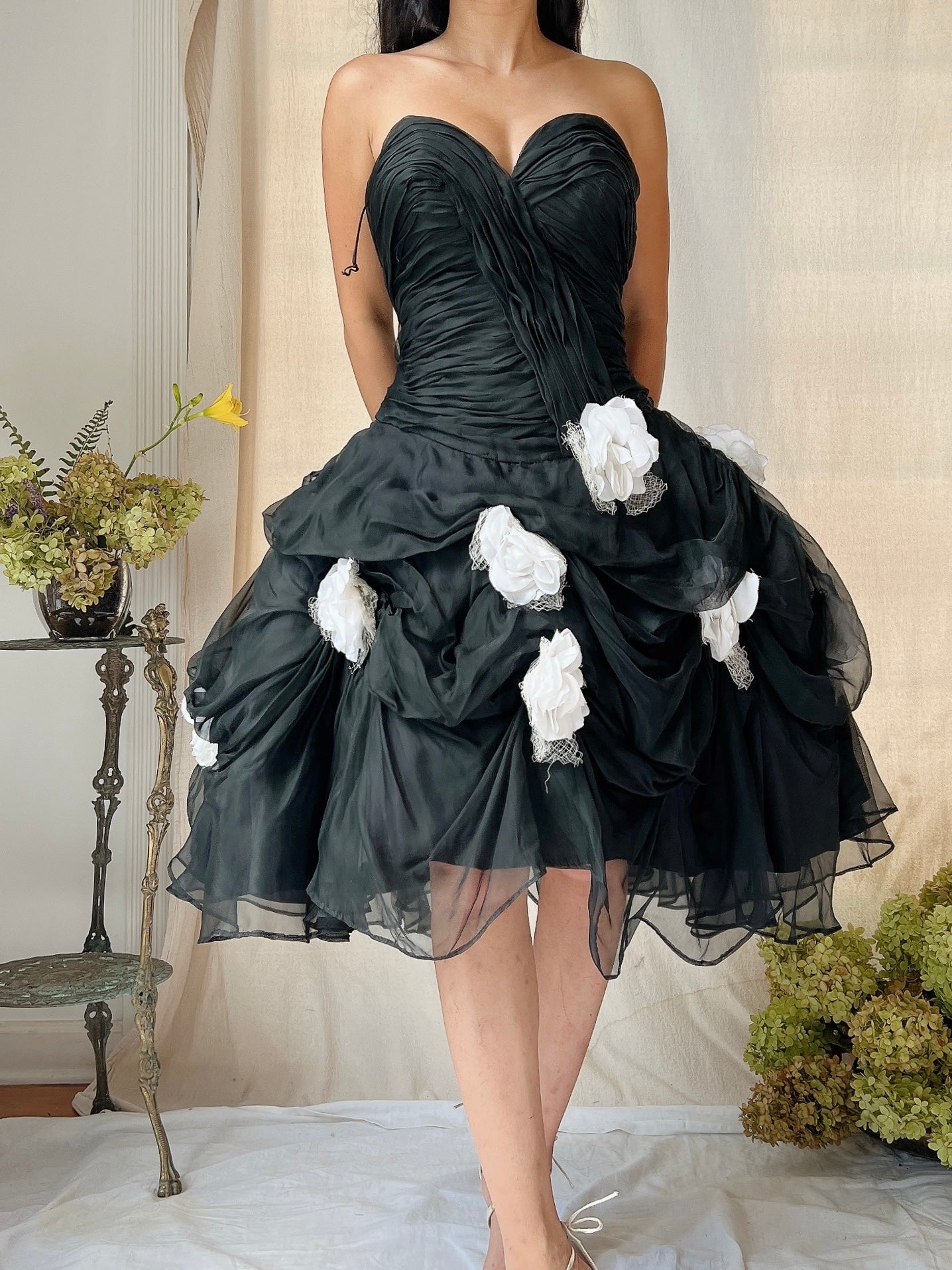 1950s Couture Silk Organza Dress - XS/S