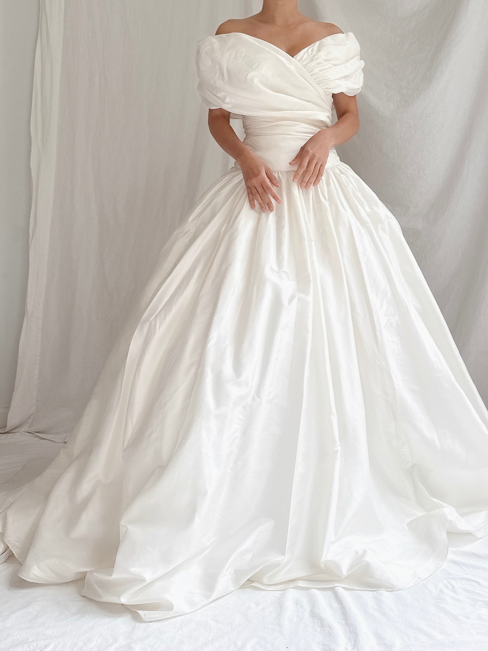 Vintage Marisa Silk Draped Collar Gown - S/4