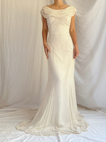 Vintage Silk Beaded Gown - S