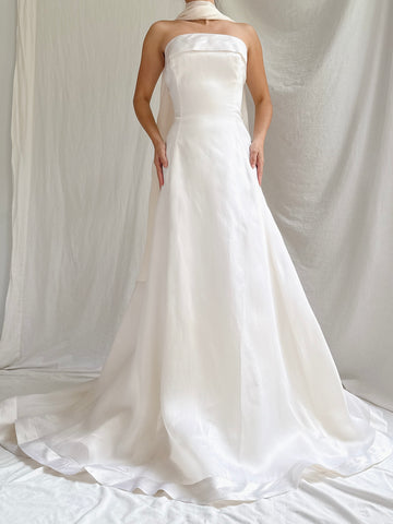 Vintage Angelina Bridal Couture Silk Organza Gown - M/10