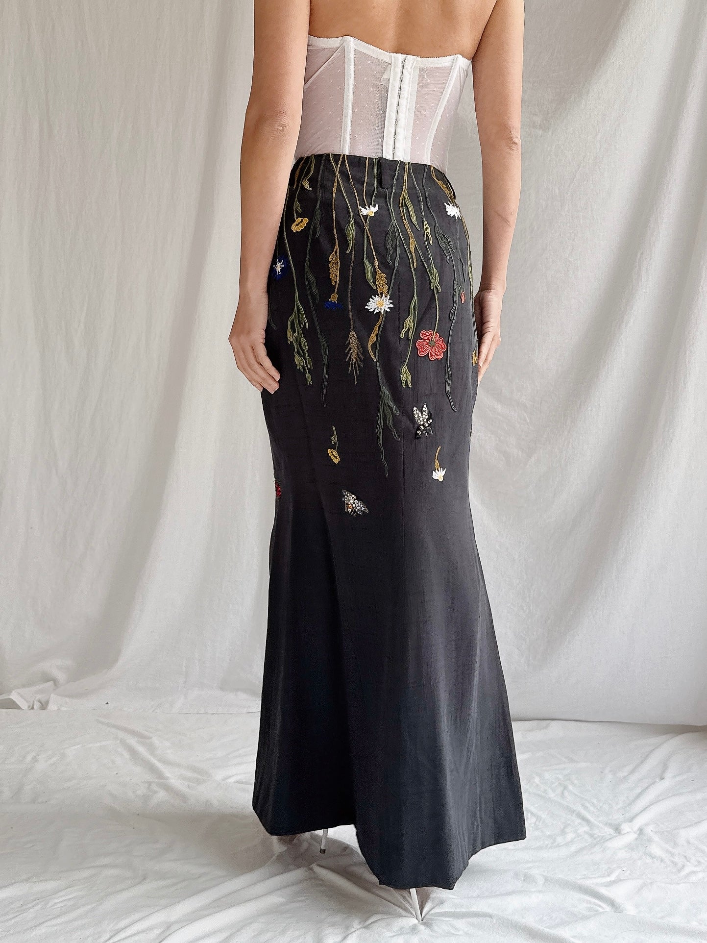 Vintage Oppio Italy Silk and Linen Skirt - M