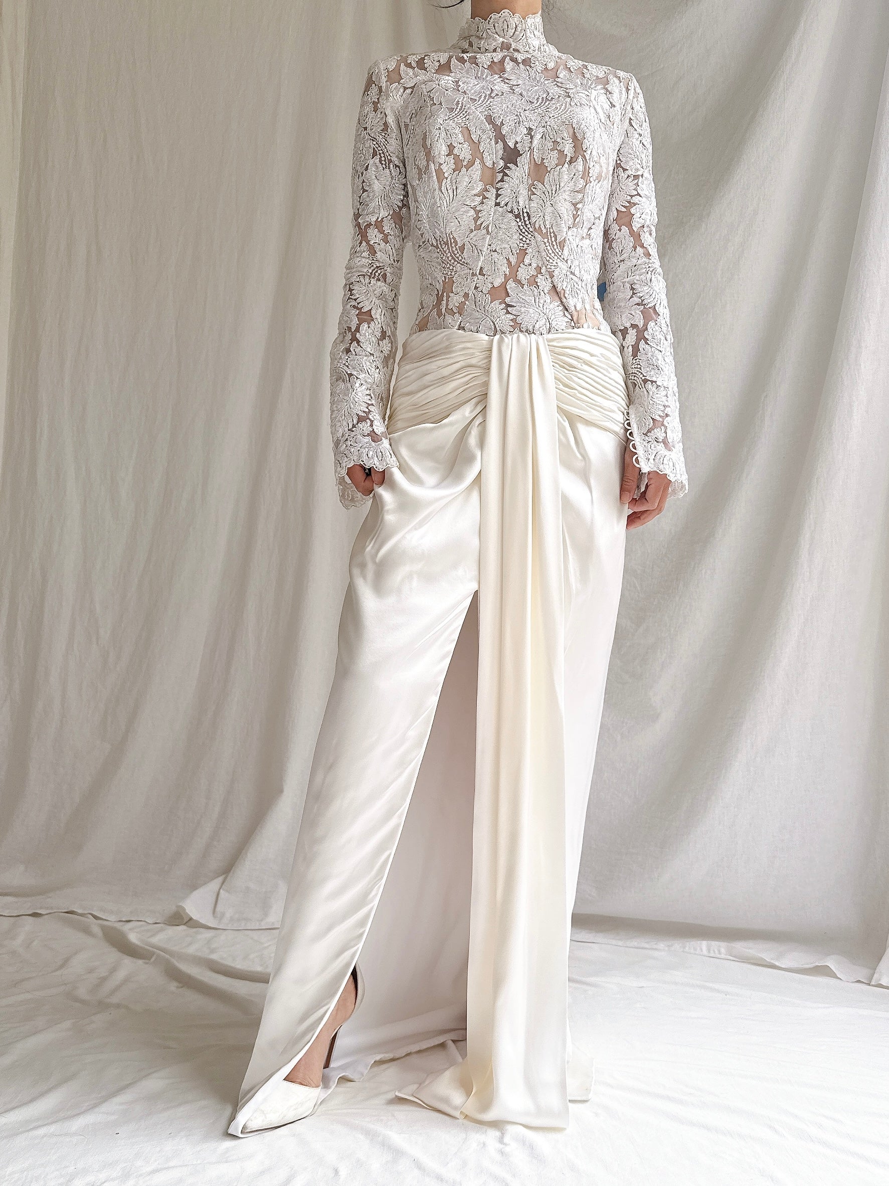 Vintage Baracci Couture Silk Dress - M/8