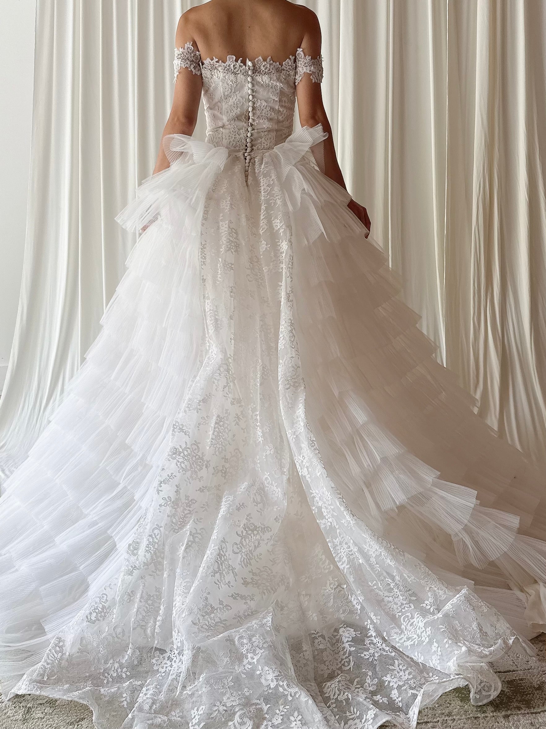 1950s Lace and Tulle Gown - S