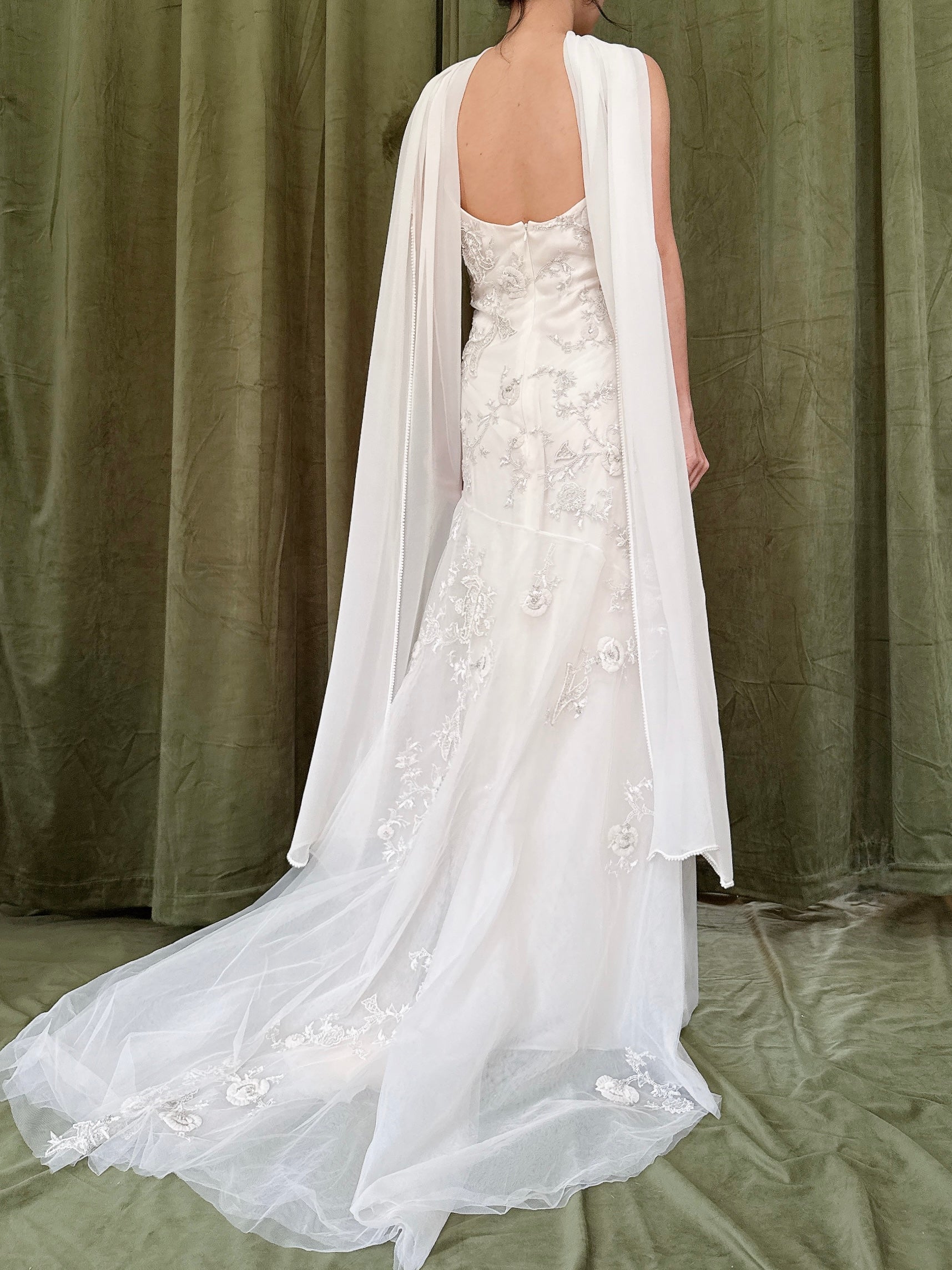 Vintage Reem Acra Silk and Tulle Beaded Gown - Size 8