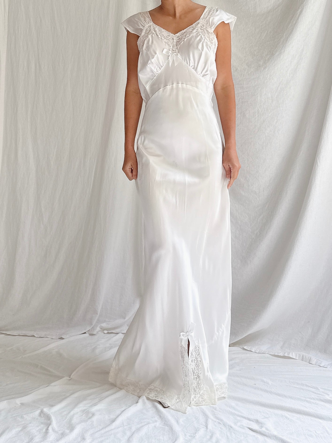 1930s Satin Slip Dress - S