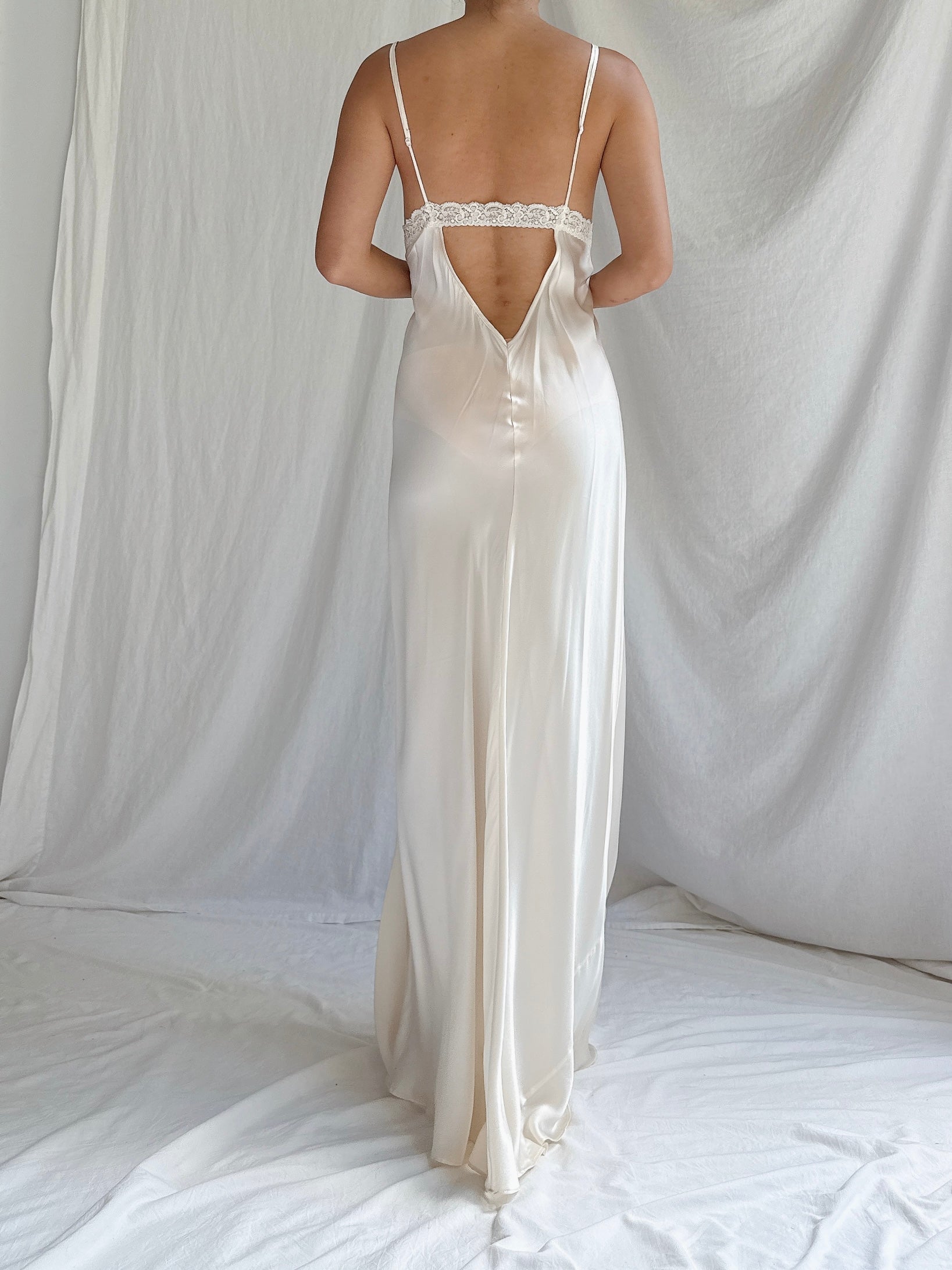 Vintage VS Silk Charmeuse Slip - S