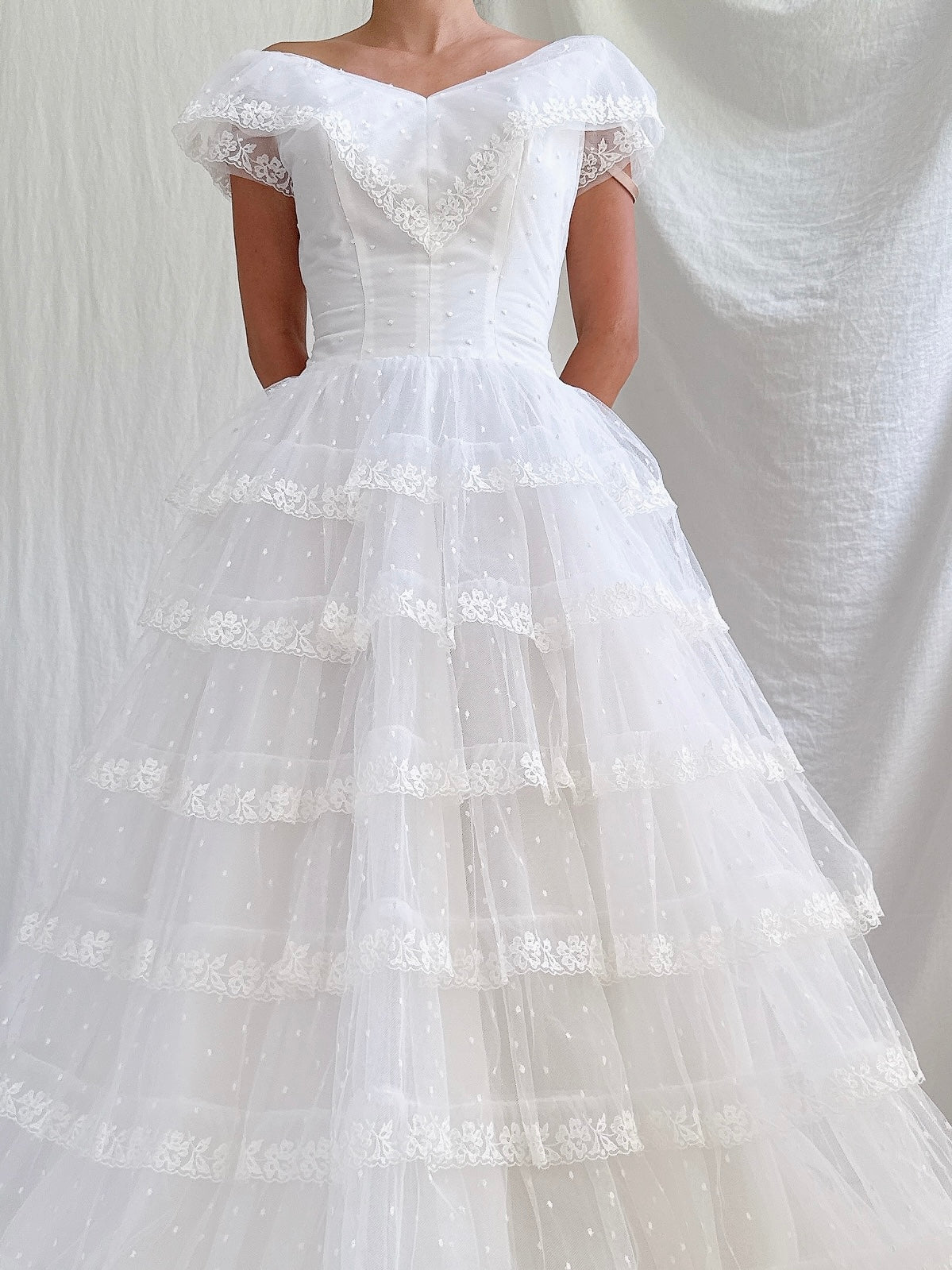 1950s Tier Tulle Dress - S