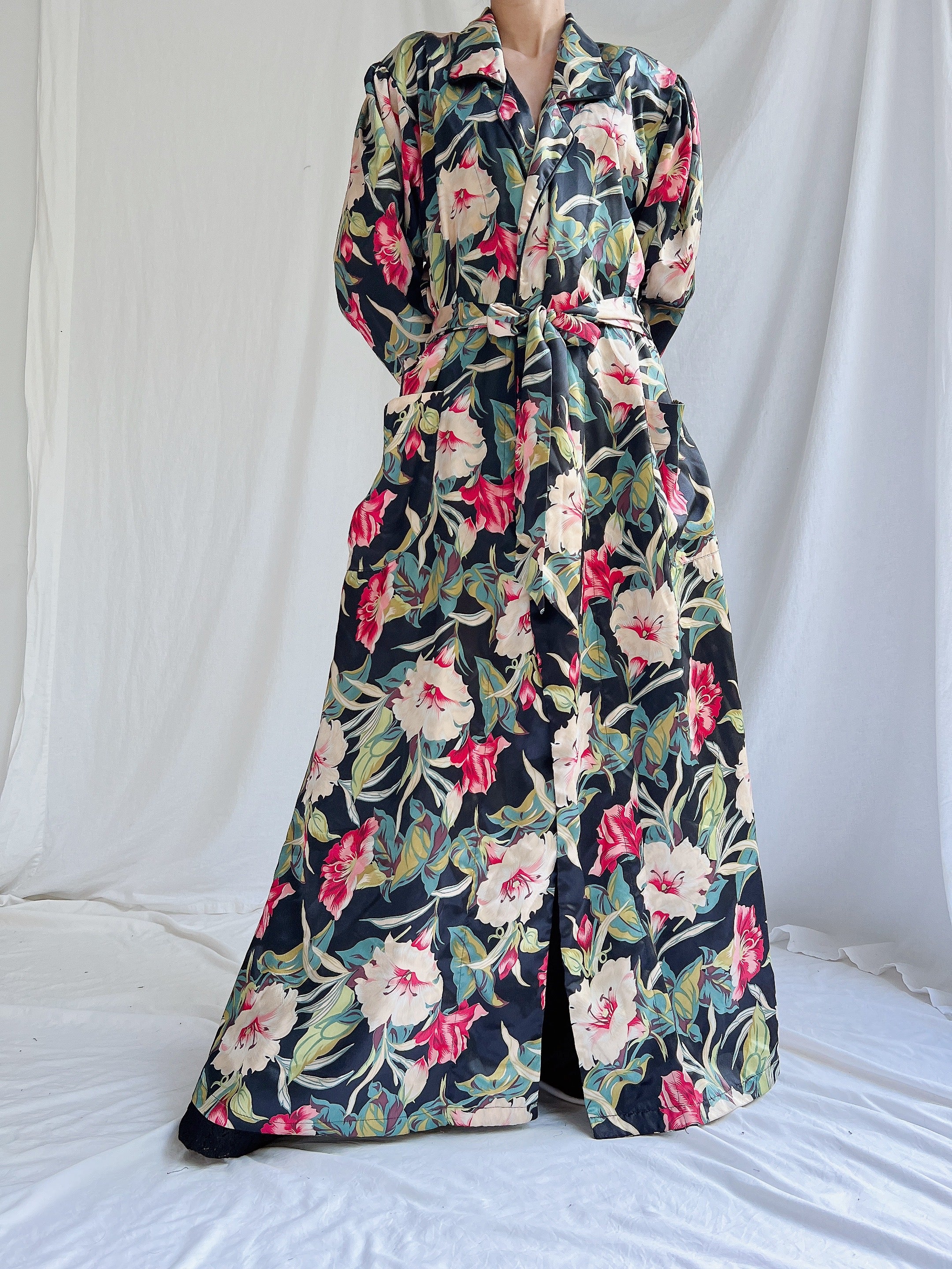 Vintage Satin Floral Duster - S/M