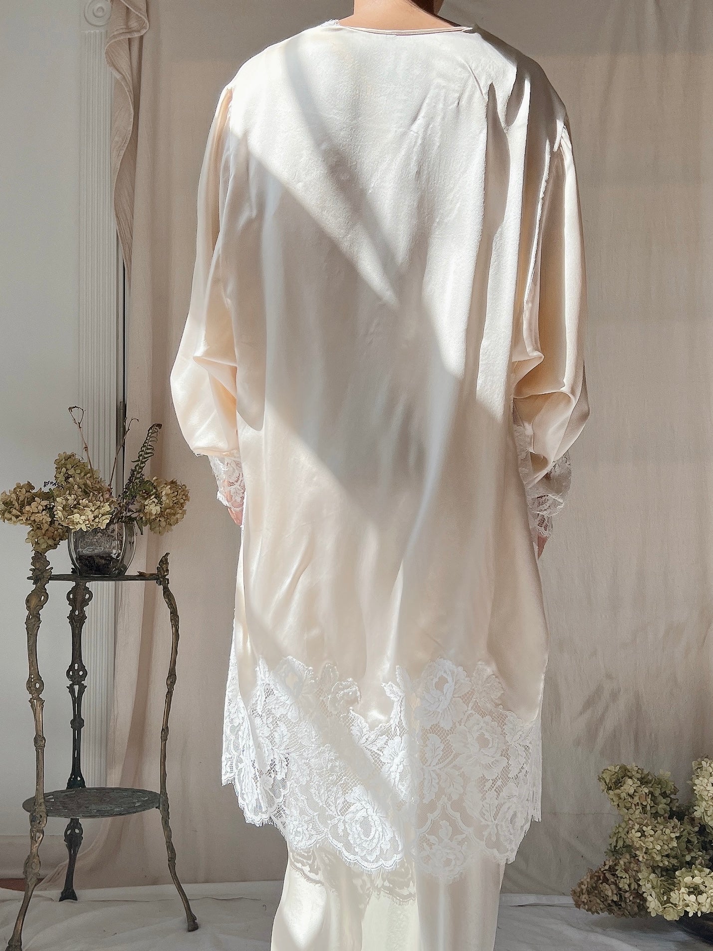 1980s Silk Lace Cocoon Duster - OSFM