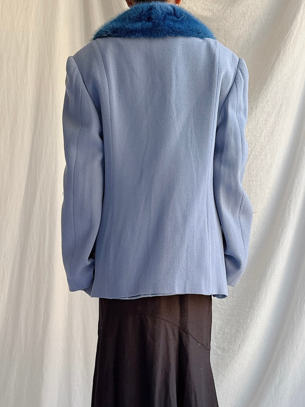 Vintage Paola Baccini Italy Lana Wool and Mink Collar Jacket - L IT 50/US 16