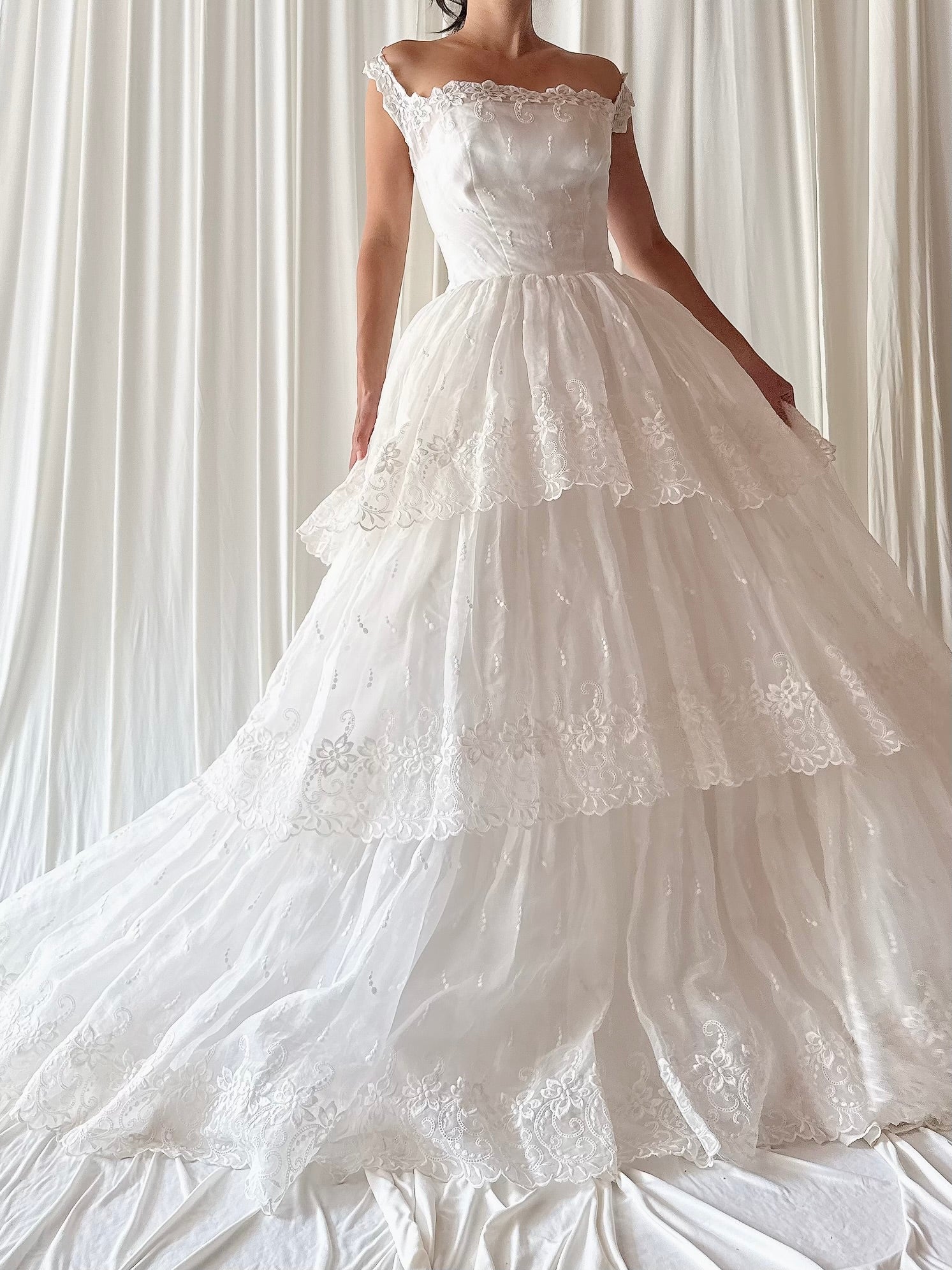 1950s Organdy Tulle Gown - XS/S