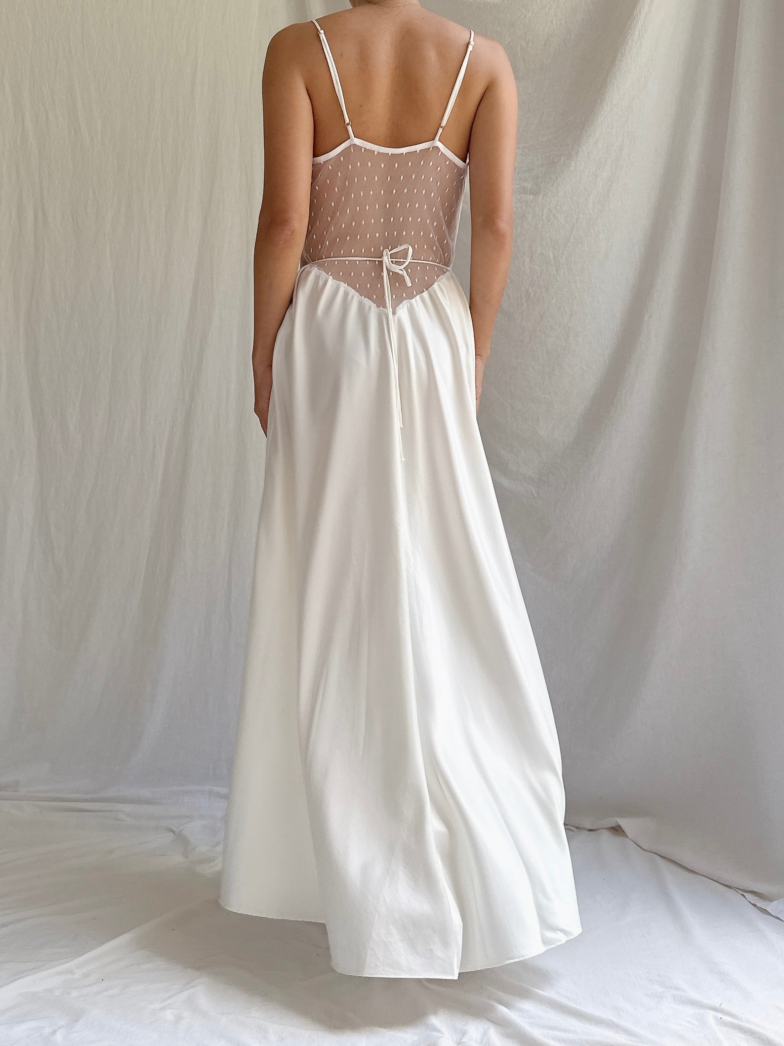 Vintage Sheer Midi Slip Dress - S/M