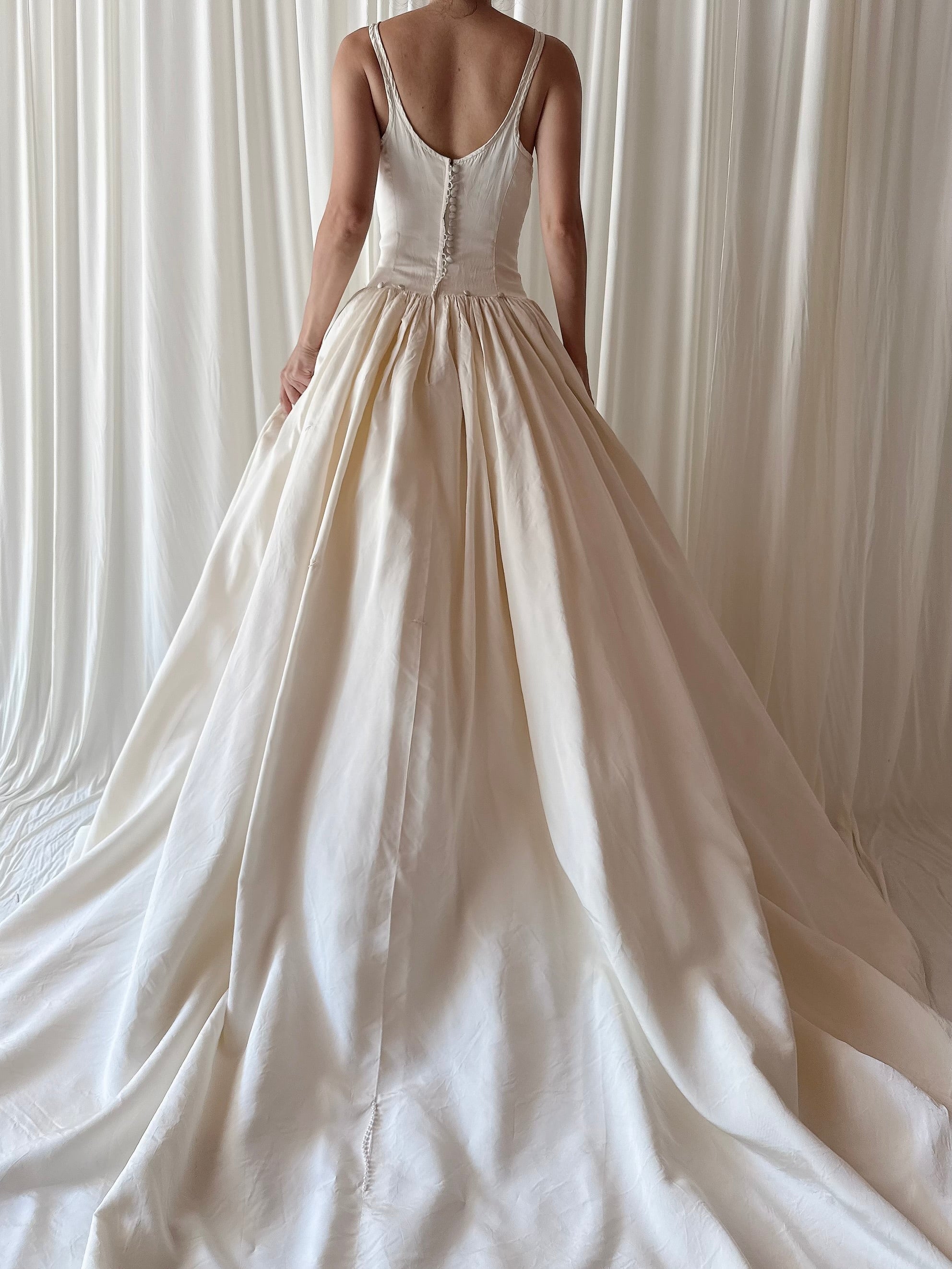 90s Amsale Taffeta Gown - S/4