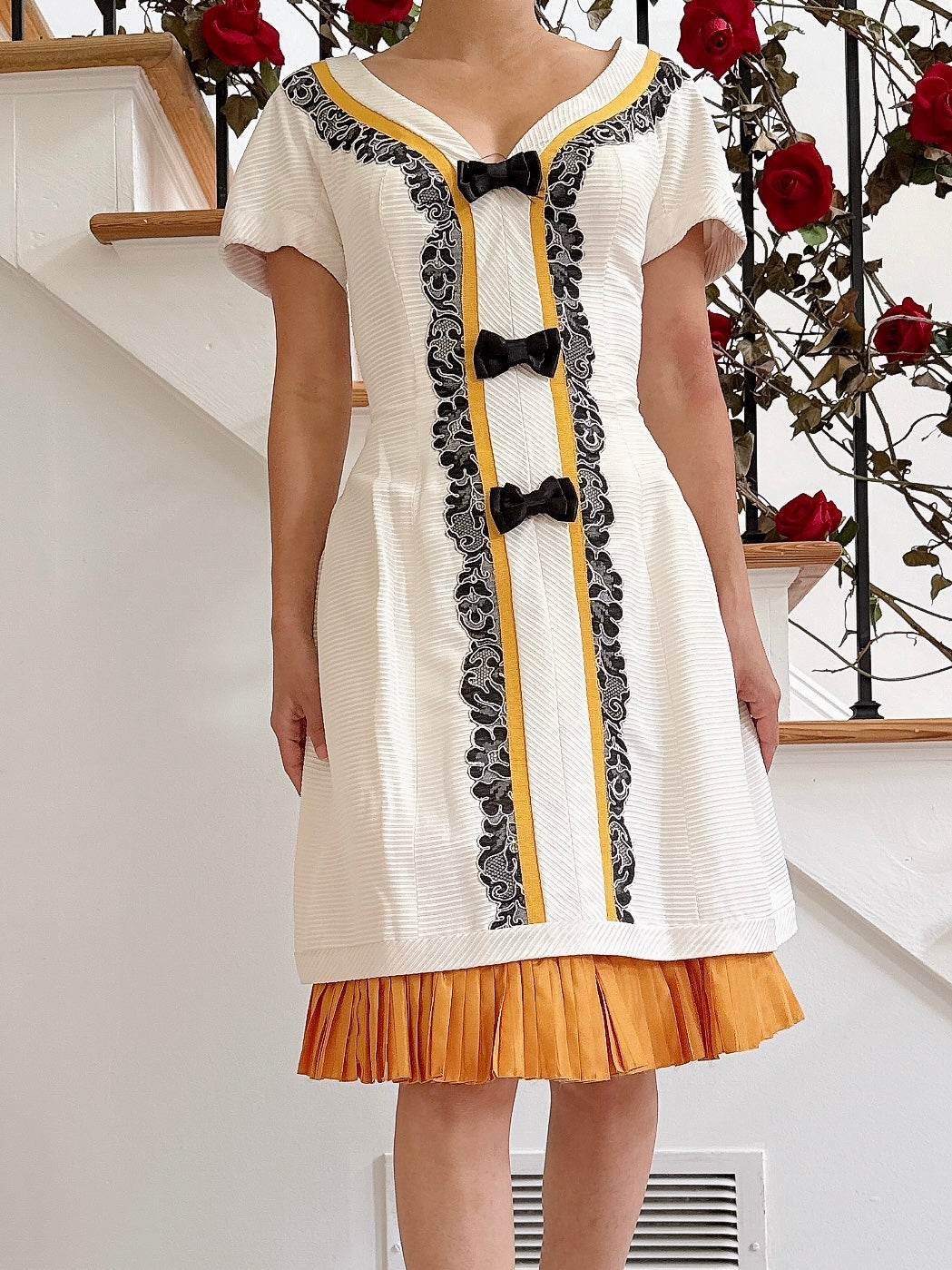 Vintage Textured Dress - M
