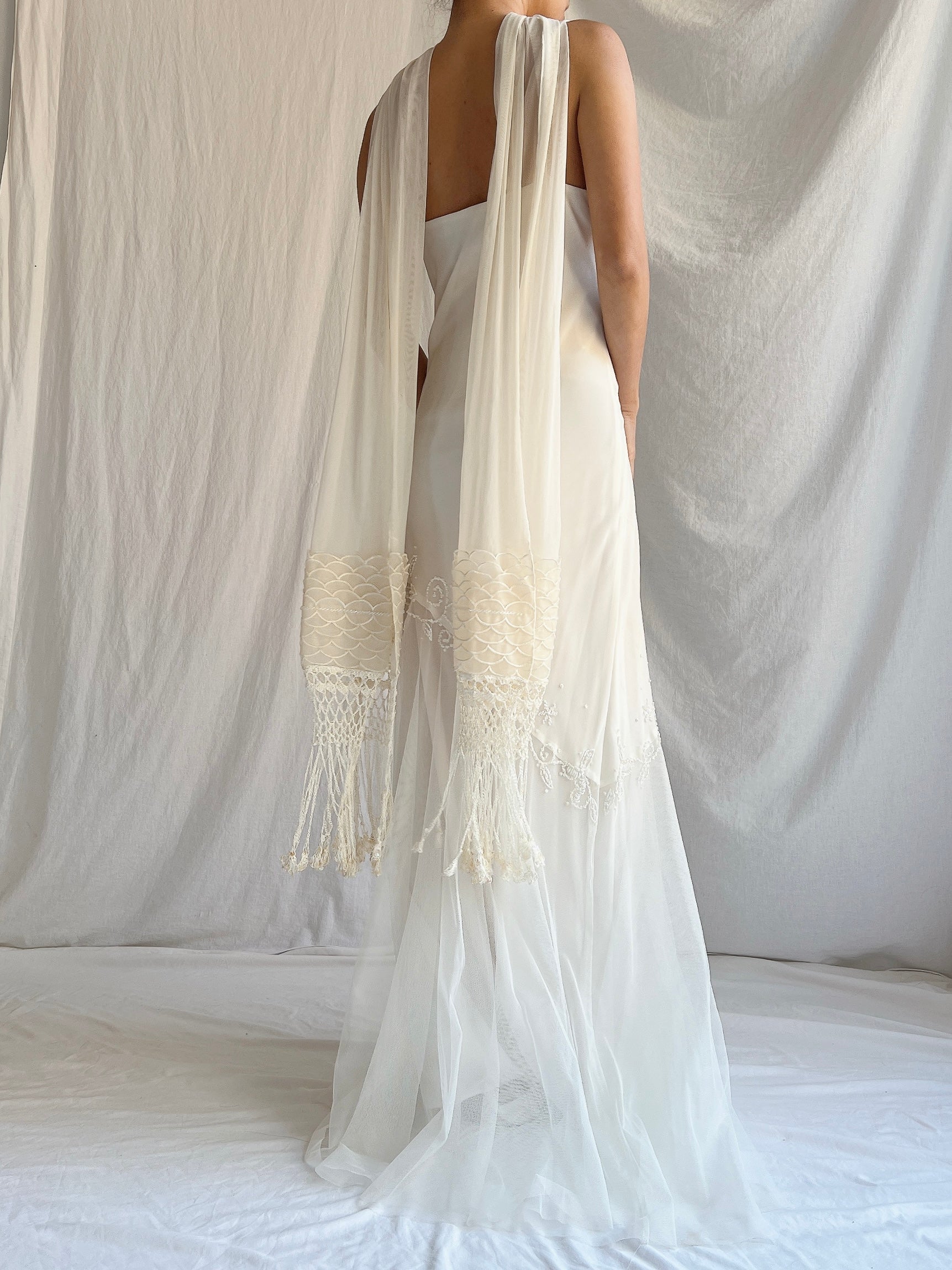 Vintage Chiffon and Tulle Gown - M