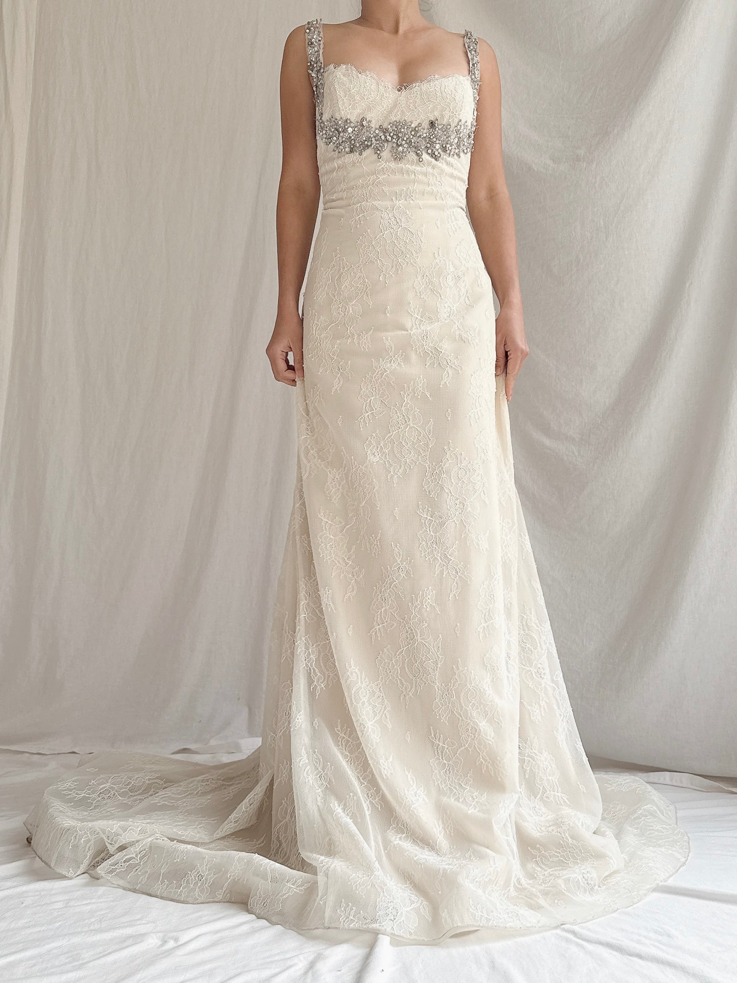 Liancarlo Couture Chantilly Lace and Silk Gown - M/6