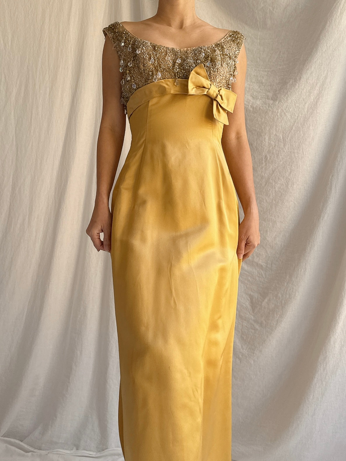 1960s Mustard Silk Gown - XS