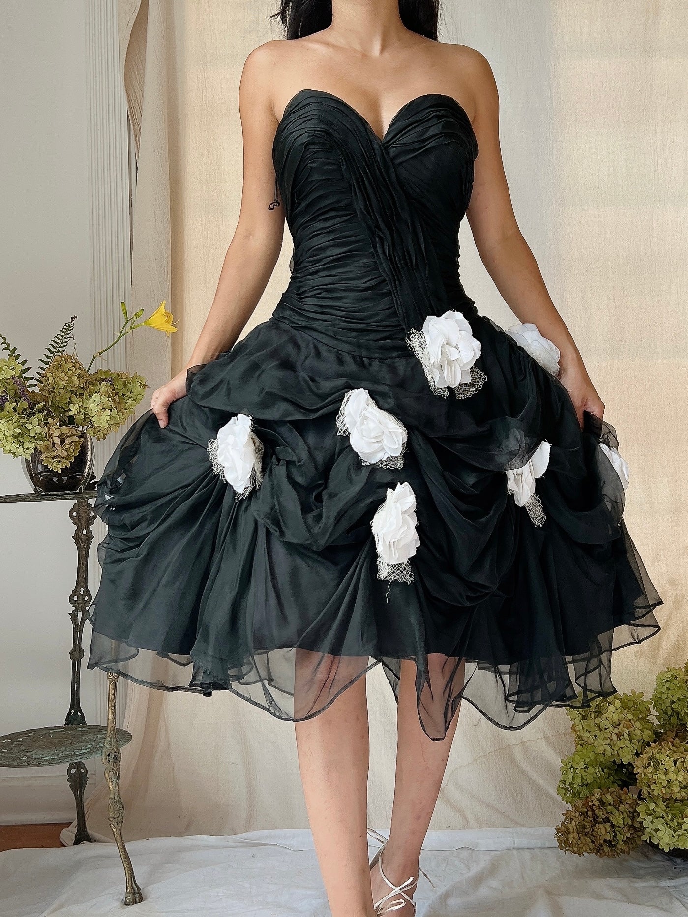 1950s Couture Silk Organza Dress - XS/S