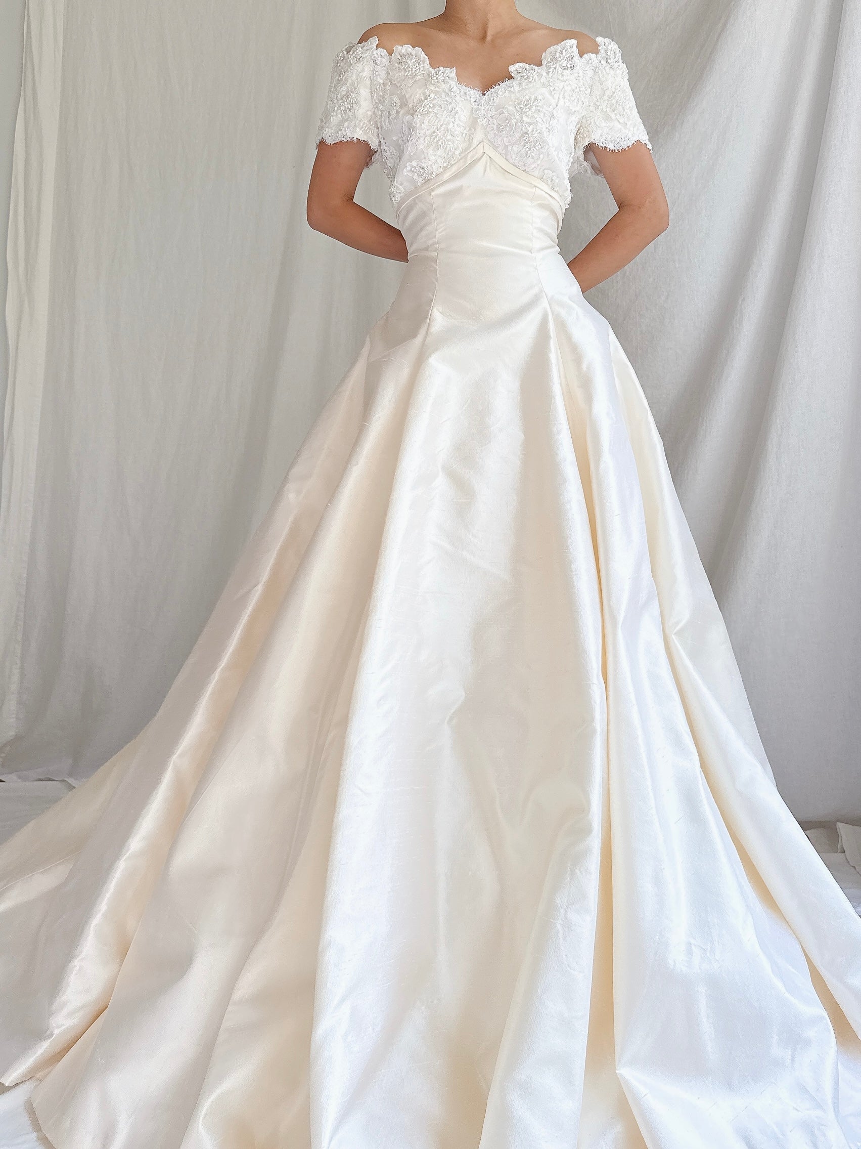 Vintage Marisa Silk and Lace Gown - S
