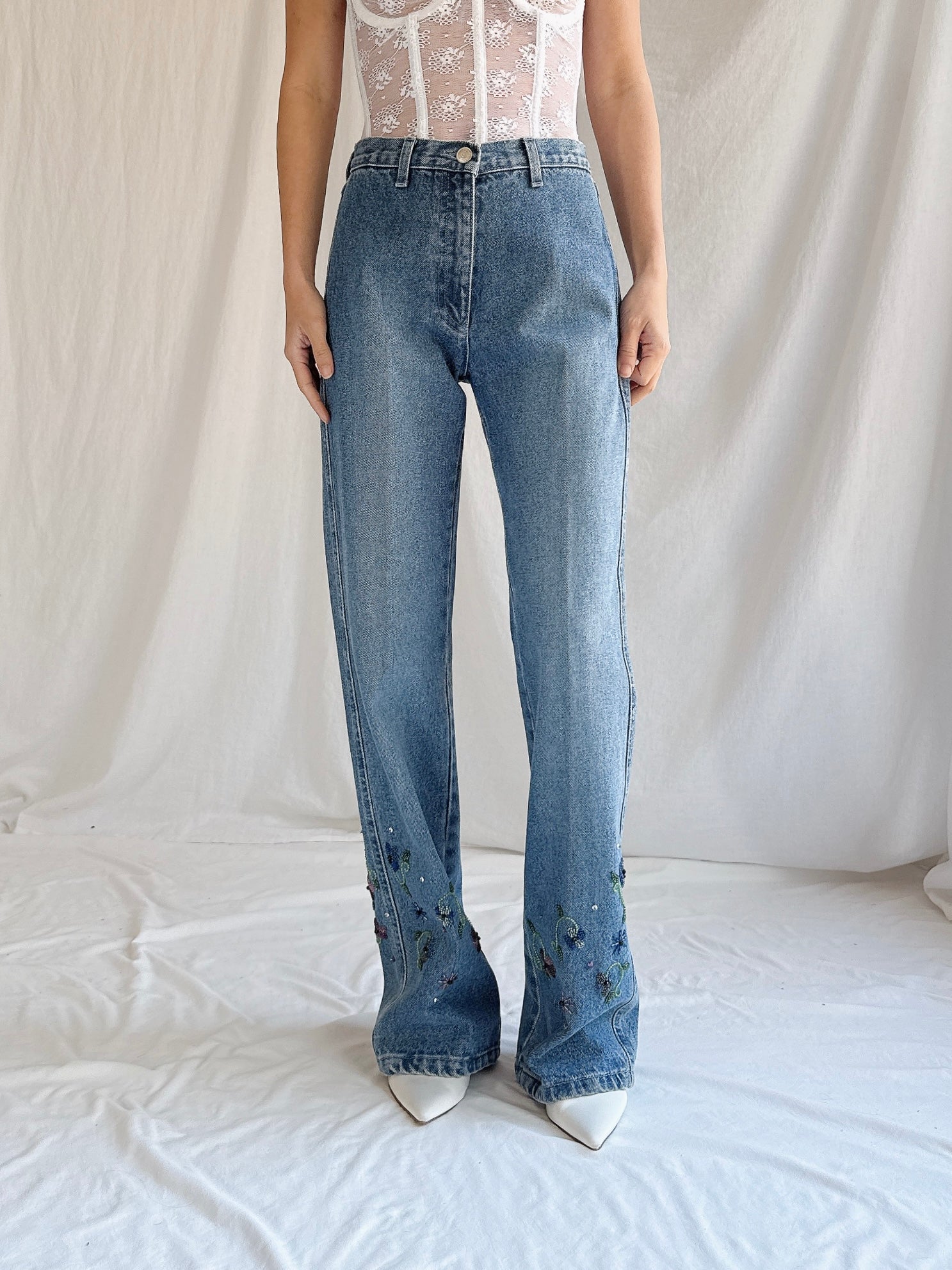 Vintage Emanuel Ungaro Beaded Denim - S/26