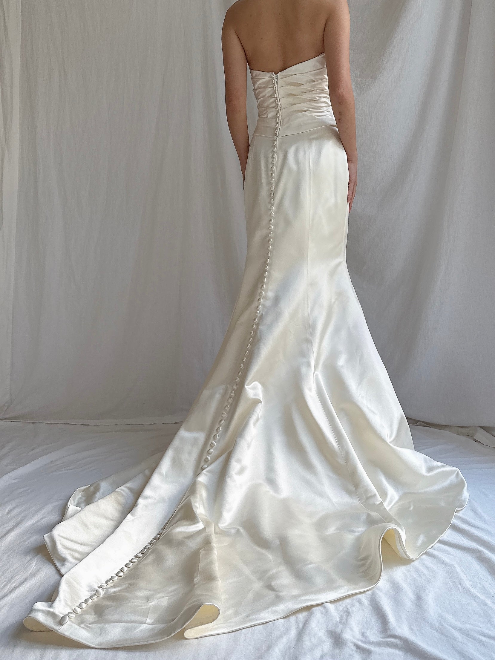 Vintage Silk Sweetheart Gown - S/6