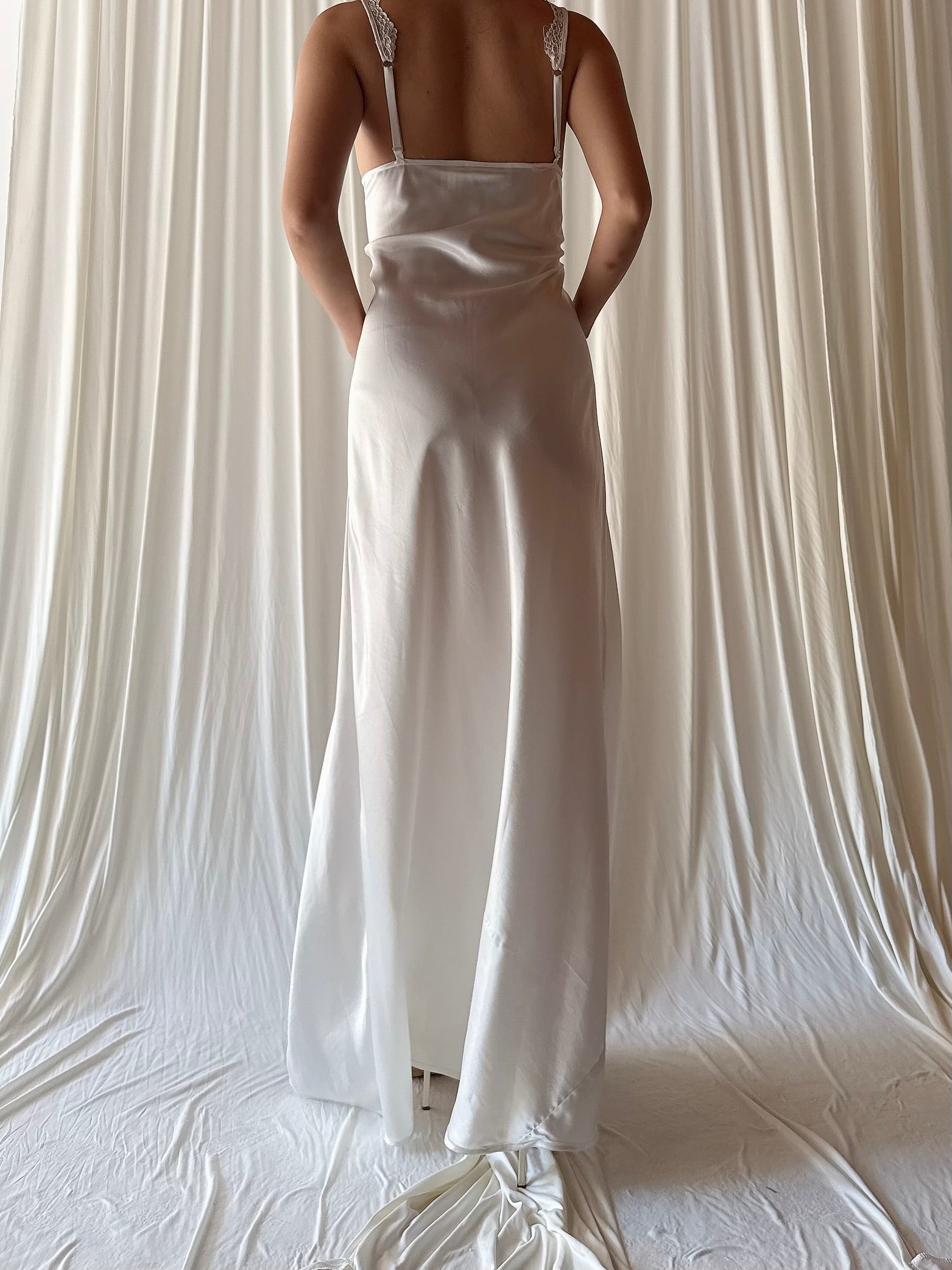 1990s Bias Cut Victoria Secret Satin Slip Dress - M