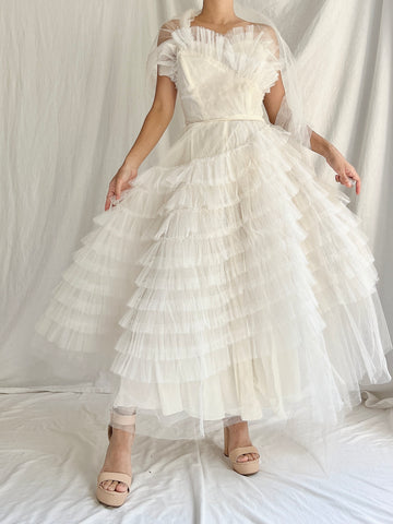 1950s Tulle Layered Dress - XS