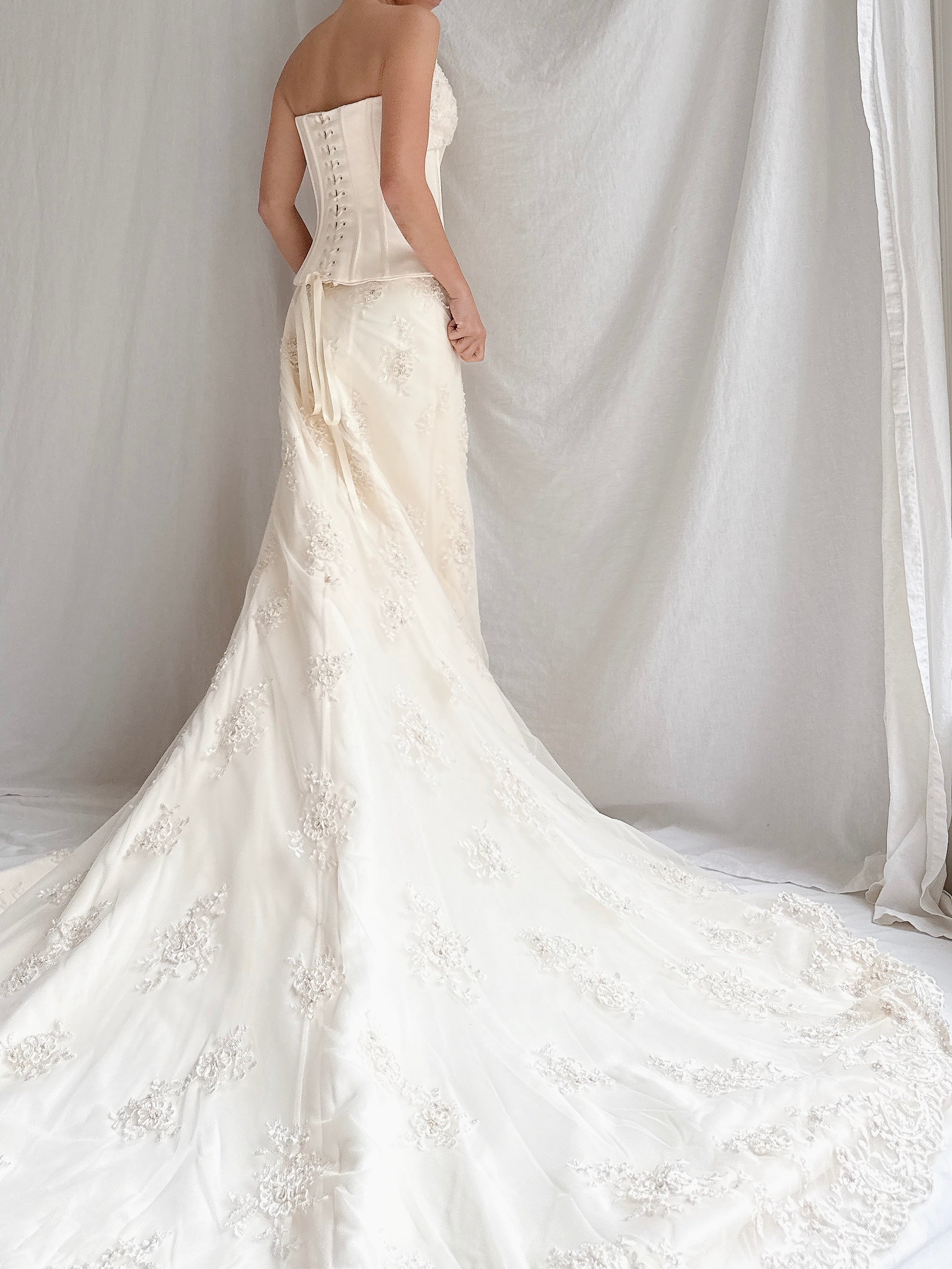 Vintage 2-Piece Lace-Up Set - S-M