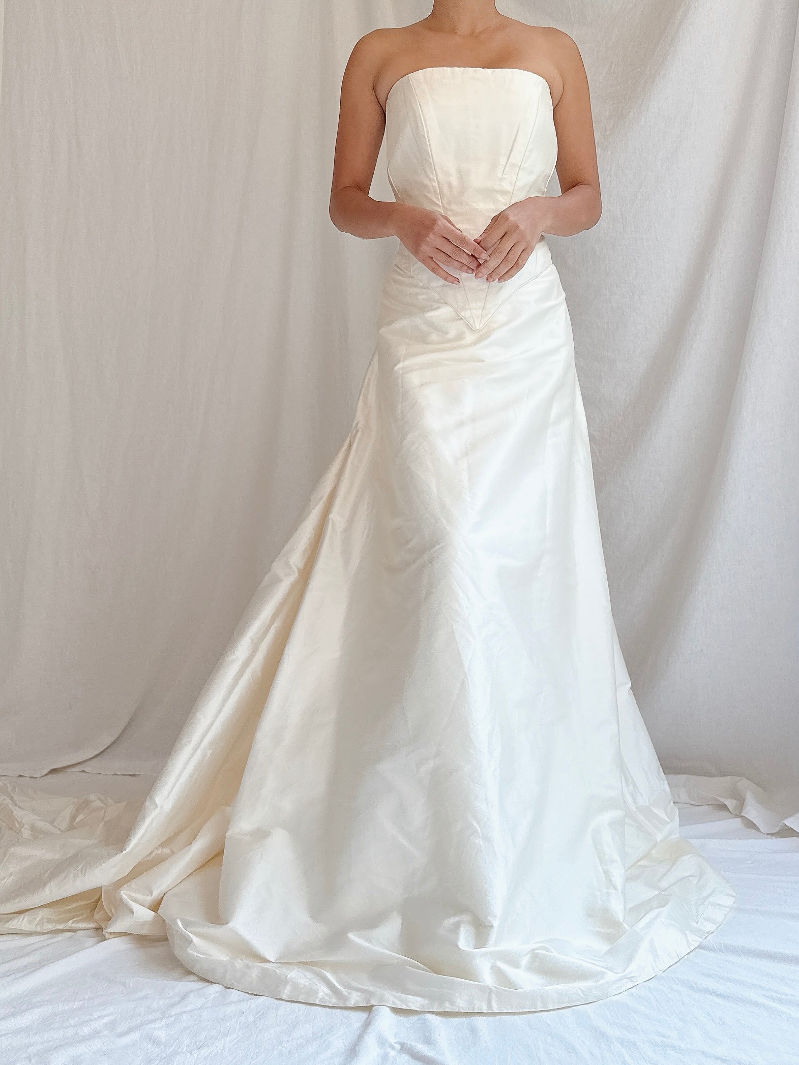 Vintage UK Silk Strapless Gown - UK 16/US 12
