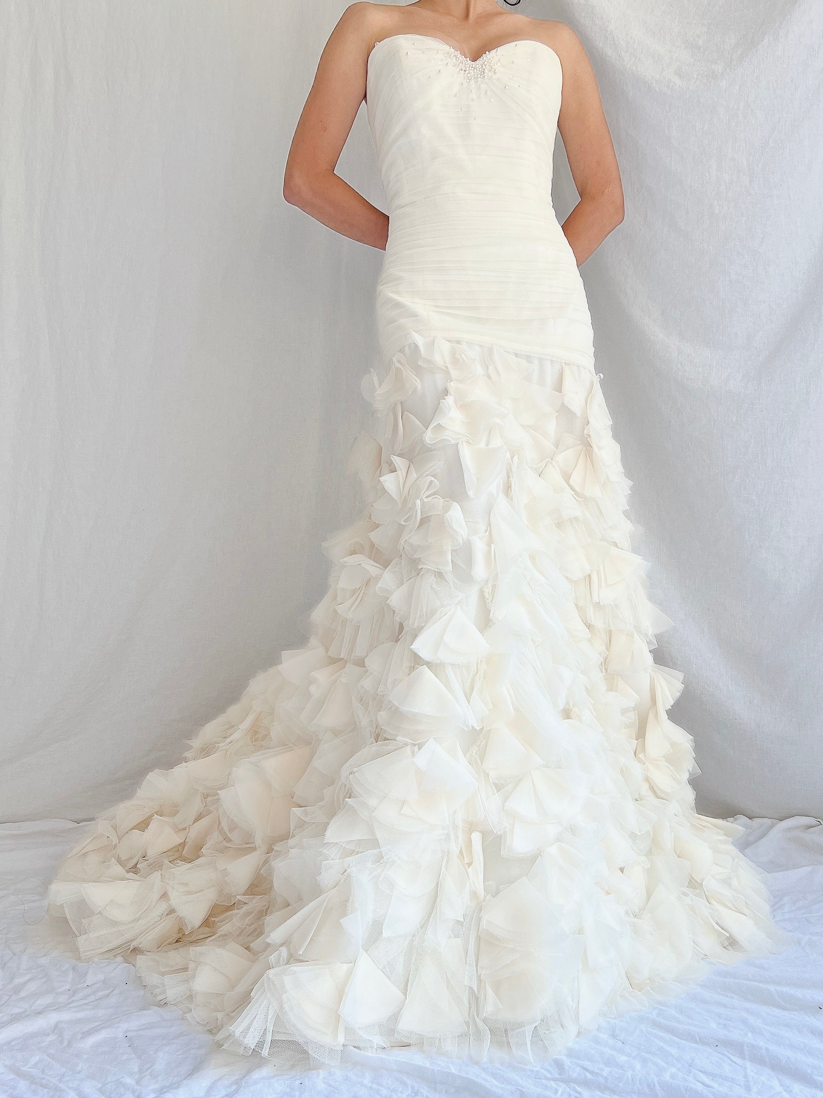 Liancarlo Couture Silk Tulle and Organza Petal Gown - 6