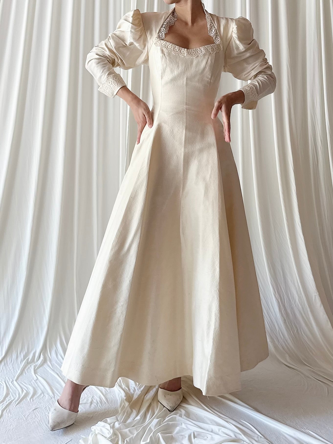 1980s Oscar De La Renta Raw Rayon Silk Gown - XS