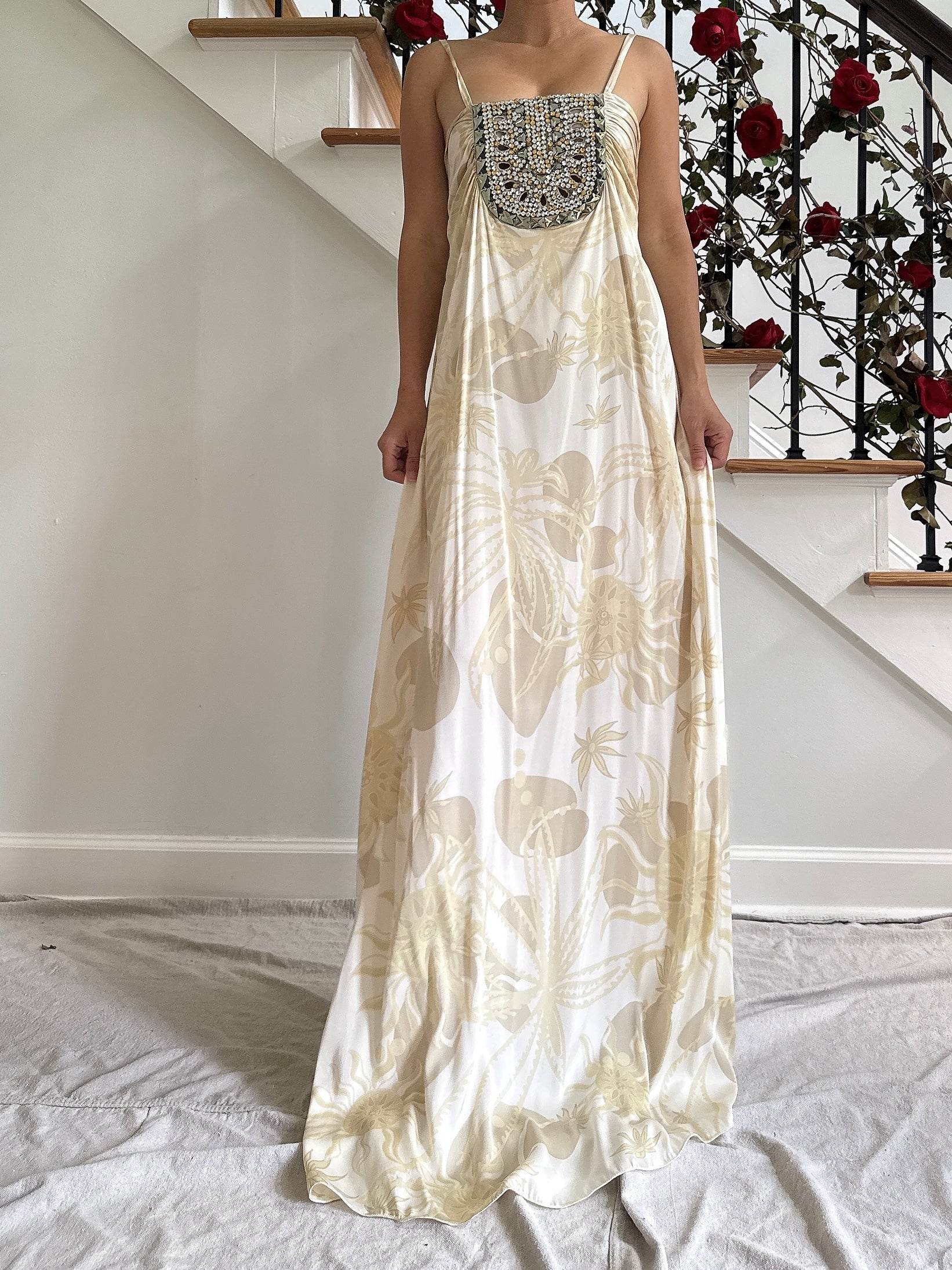 Vintage Allegra Hix Silk Beaded Dress - M