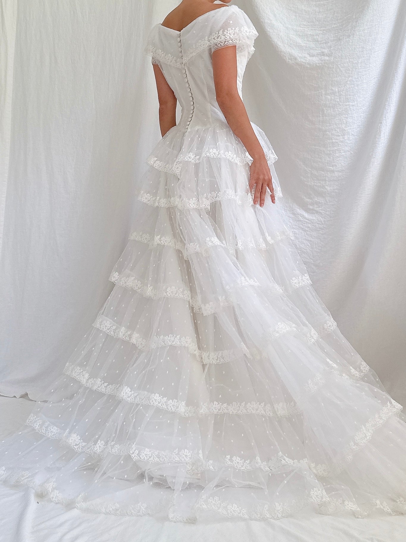 1950s Tier Tulle Dress - S