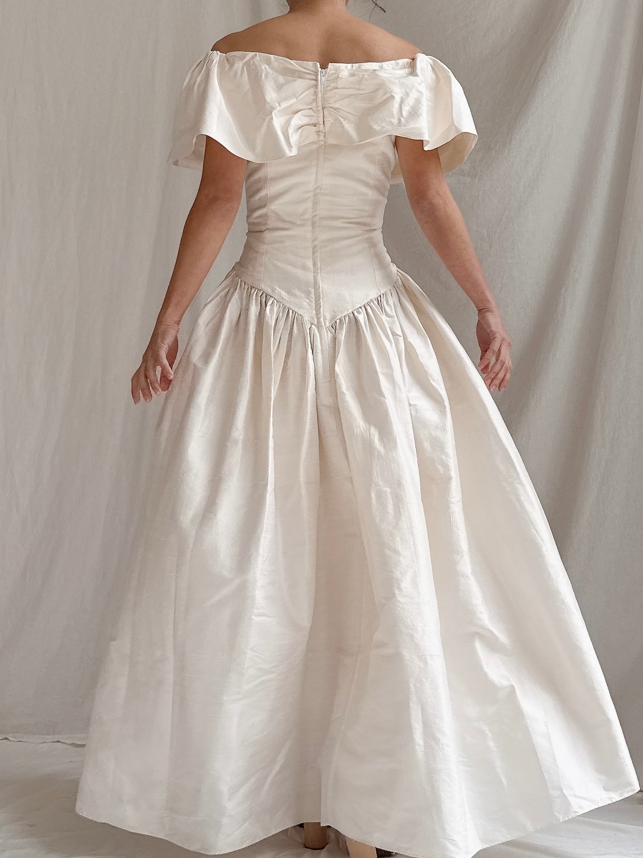 Vintage Basque Raw Silk Dress - M/L