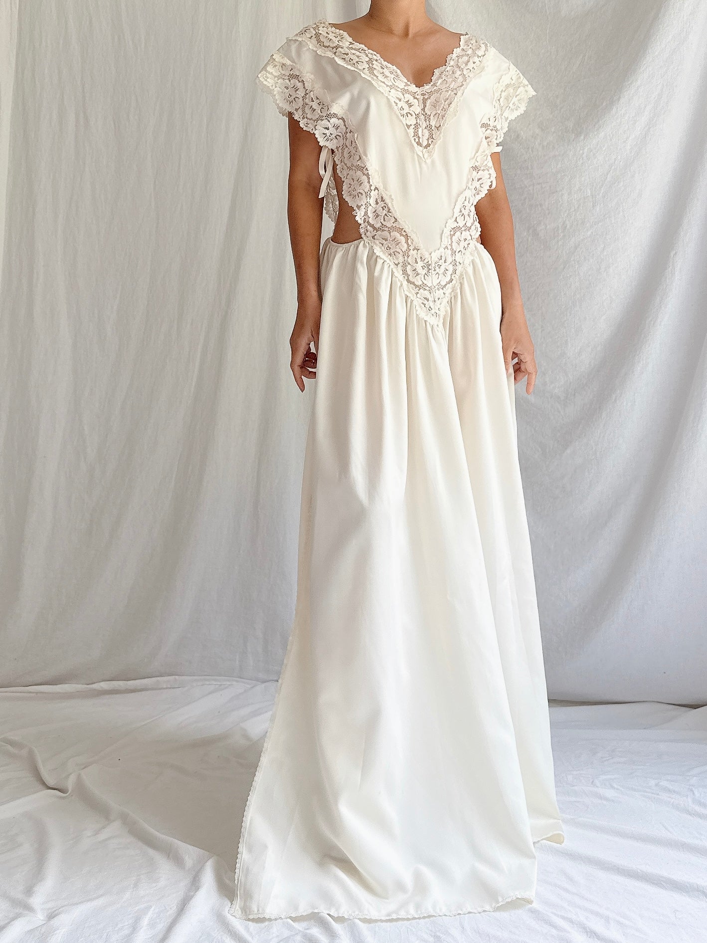 Vintage Nylon Cutout Slip Dress - M