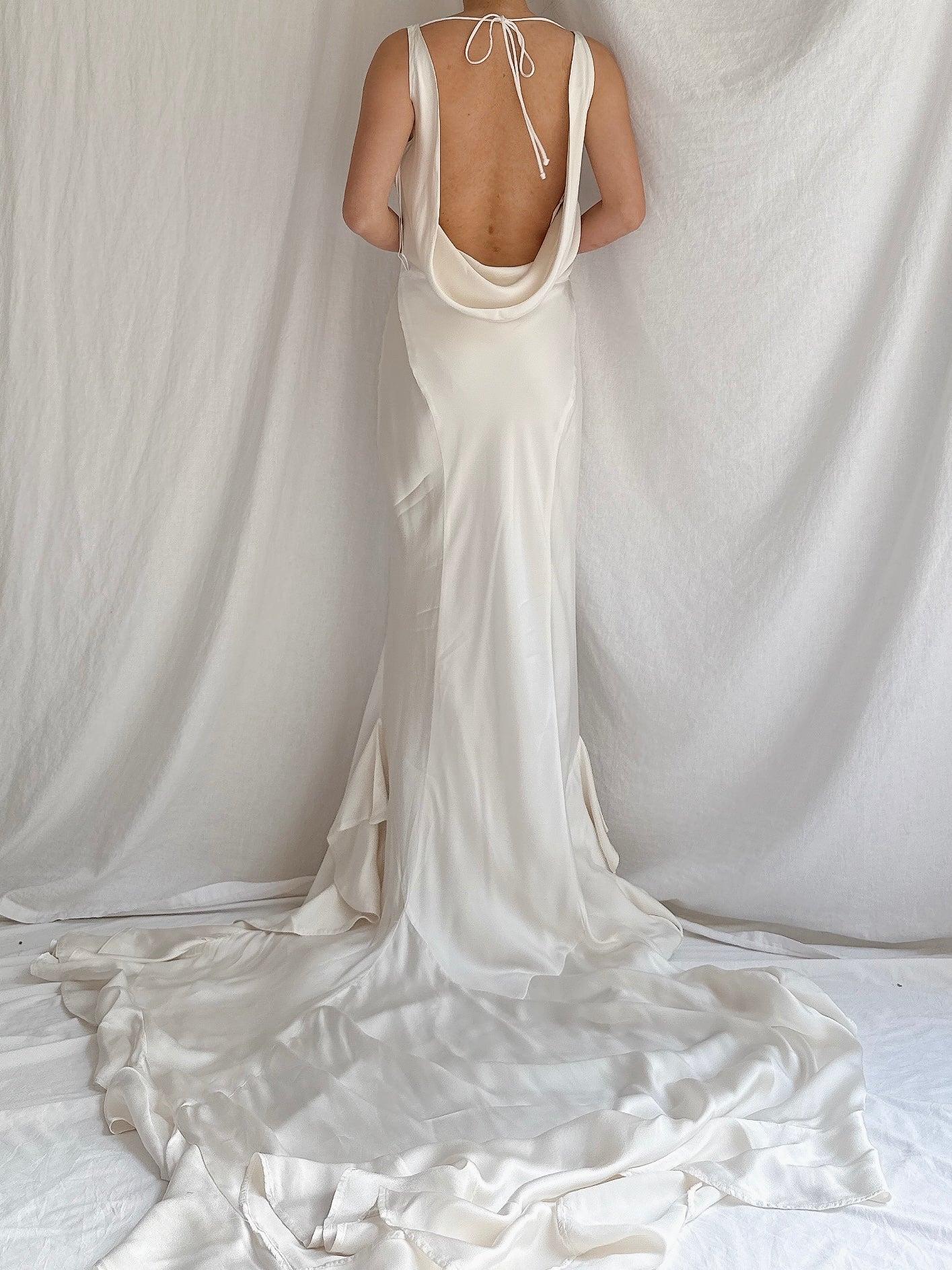 00 Silky Satin Bias Cut Gown - S-M