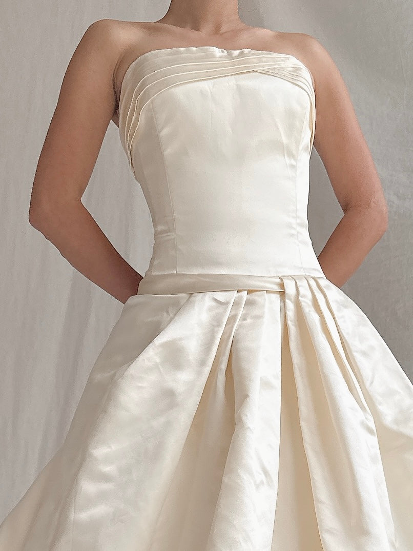 1990s Rivini Silk Dropped Waist Gown - M/8