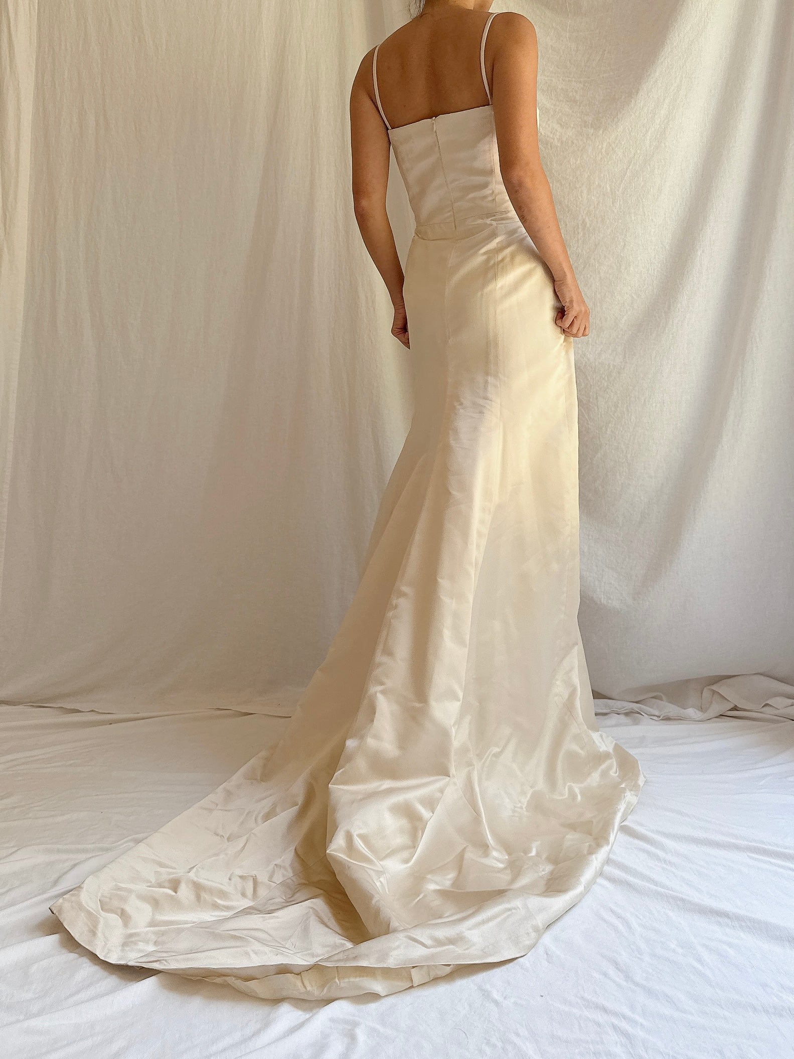 Vintage Peter Soronen Champagne Silk Charmeuse Gown - XS/2
