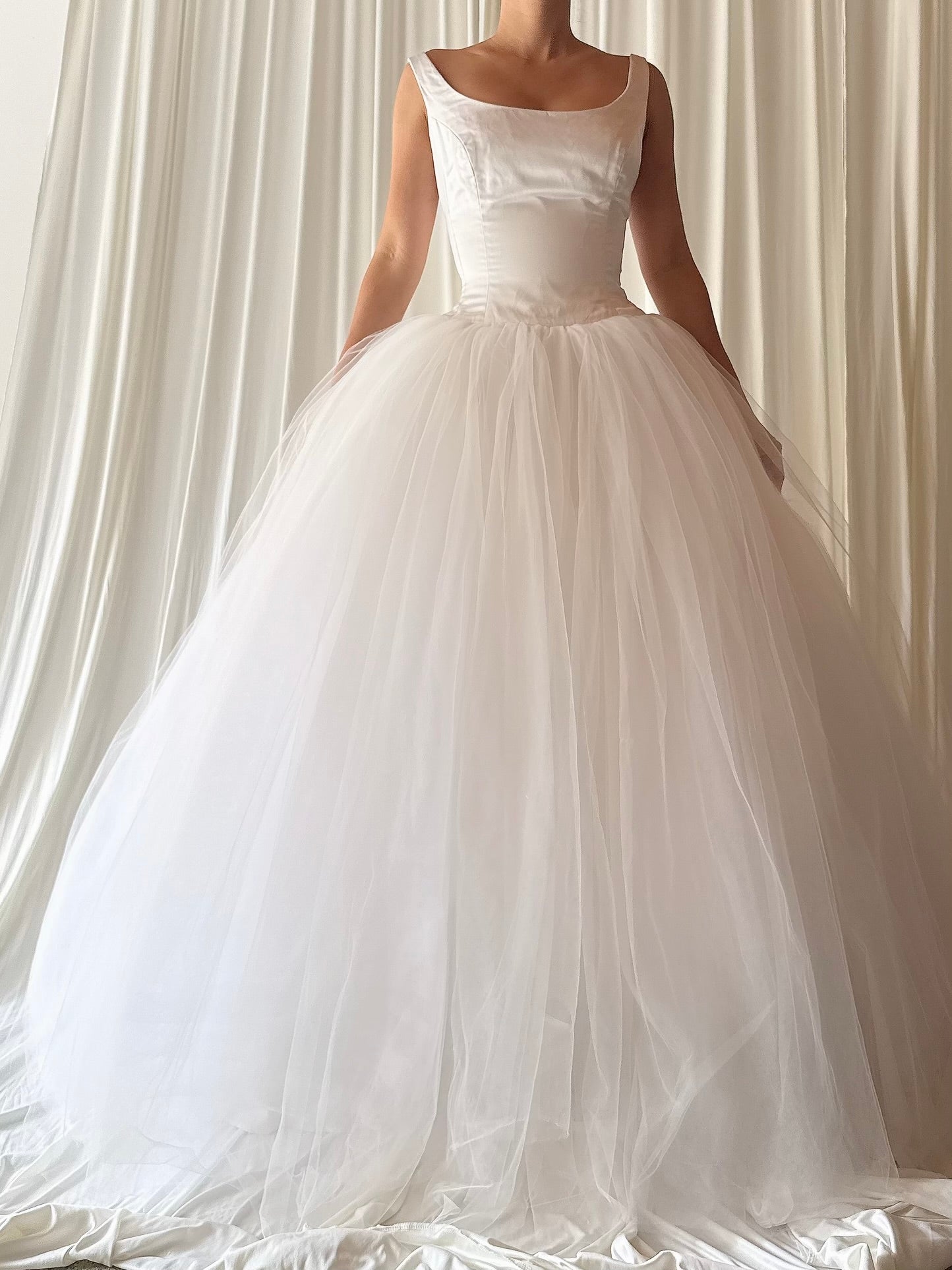 1990s Silk and Tulle Gown - M/6