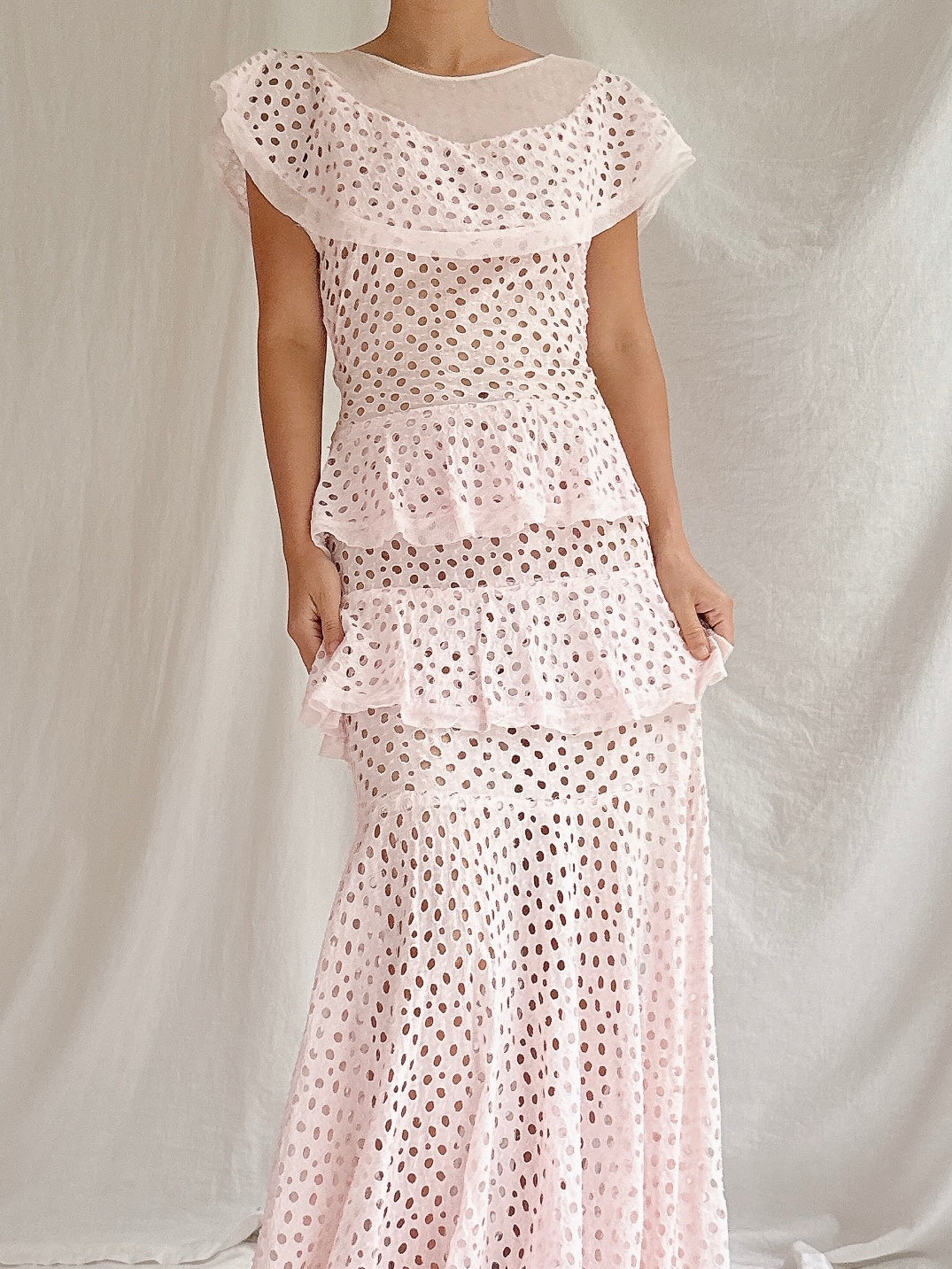 1930s Cotton Net Dress - XS