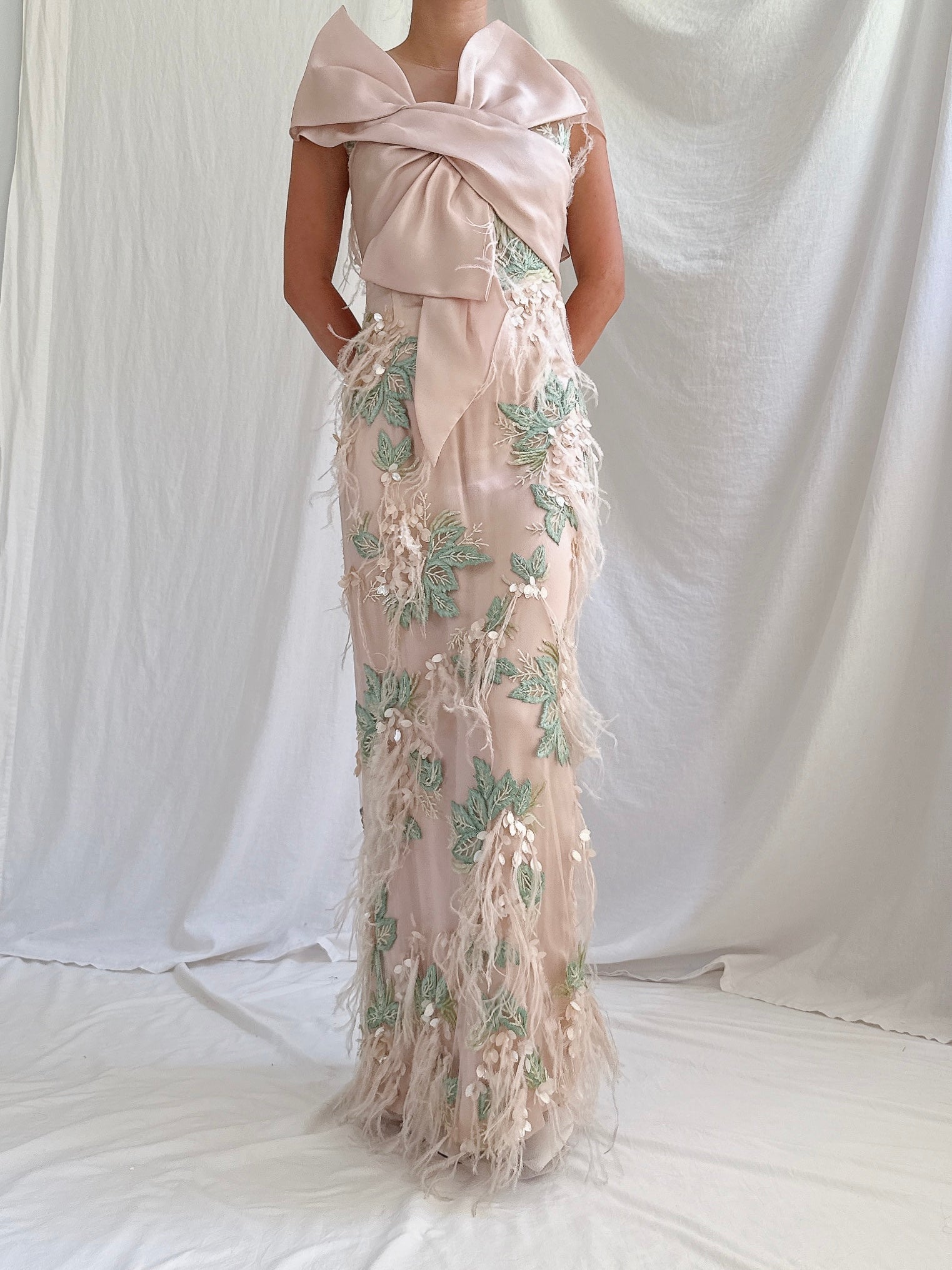 Marchesa Feather Dress - XS