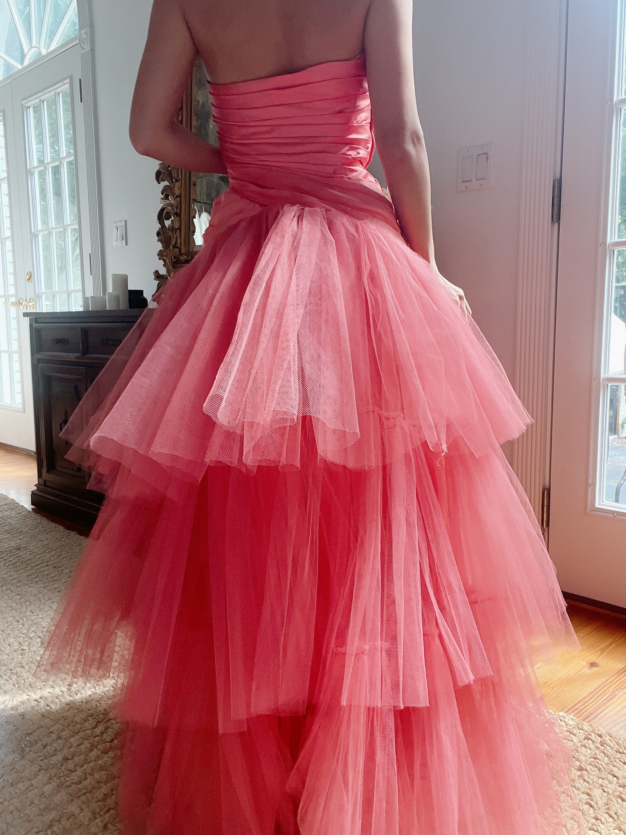 1950s Coral Tulle Dress - M