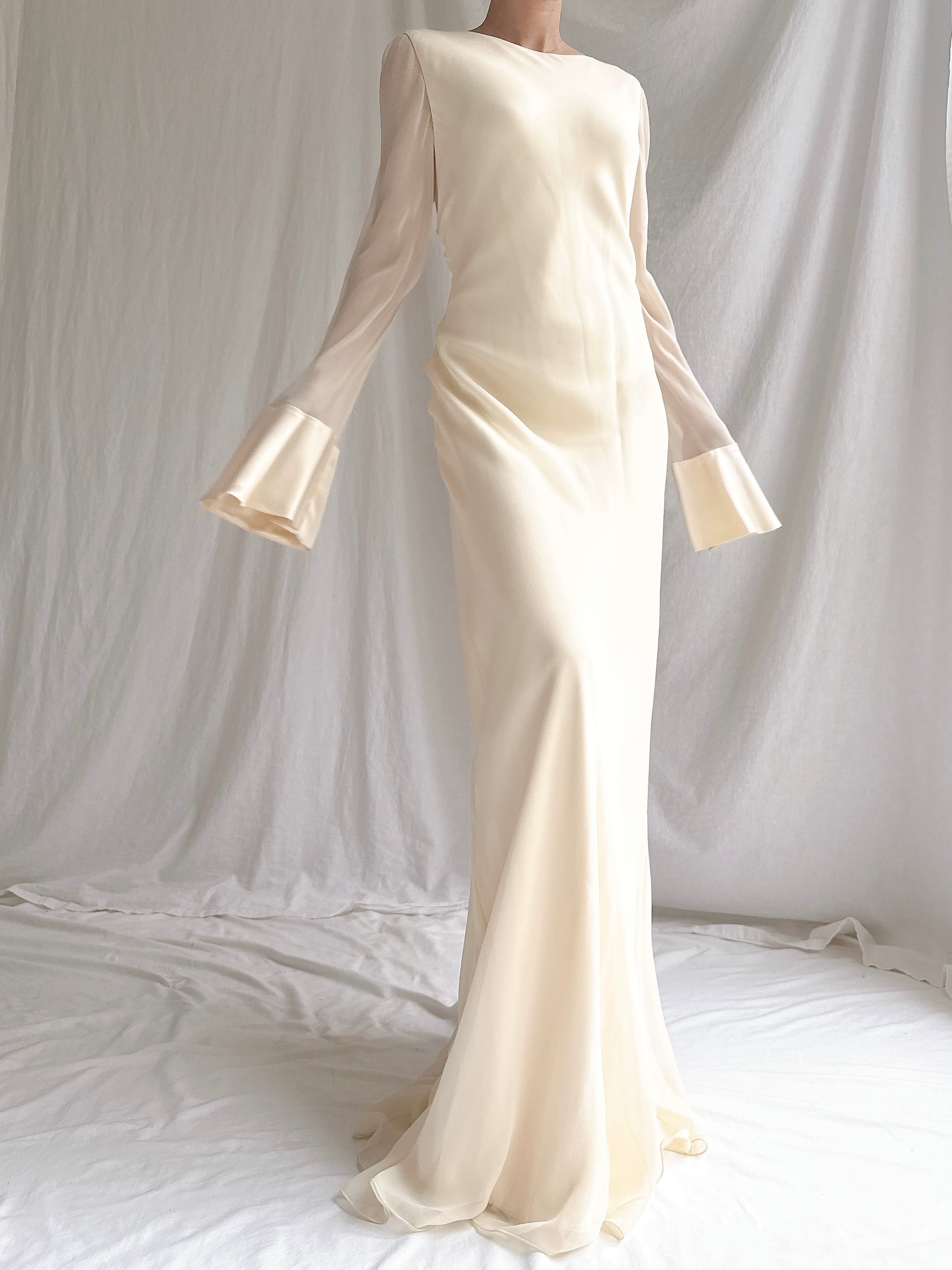 Vintage Amy Michelson Silk Bias Cut Gown - S/4/6
