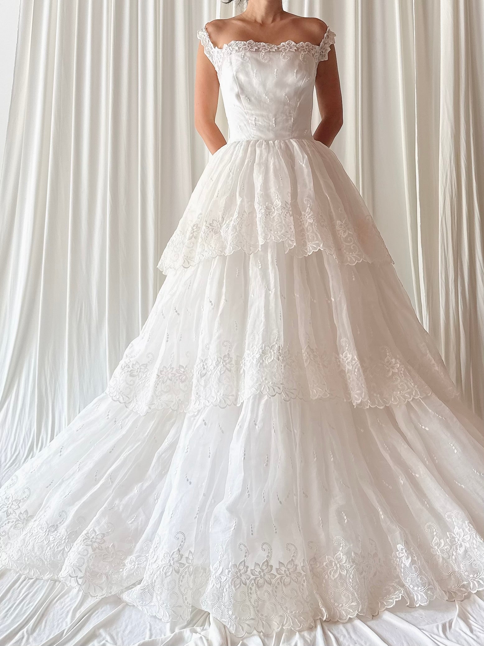 1950s Organdy Tulle Gown - XS/S